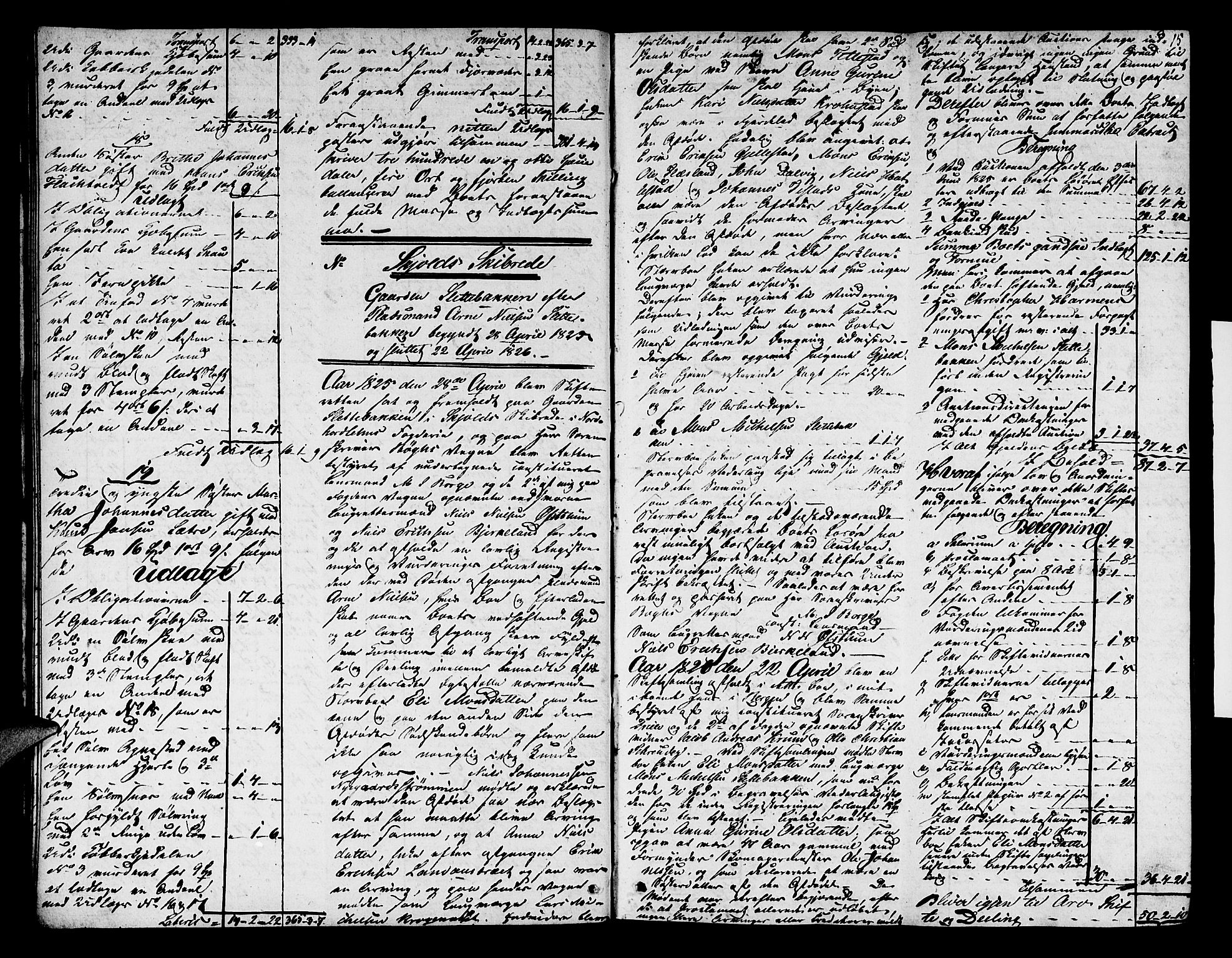 Nordhordland sorenskrivar, AV/SAB-A-2901/1/H/Ha/L0016: Skifteprotokollar Nordhordland , 1825-1827, p. 14b-15a