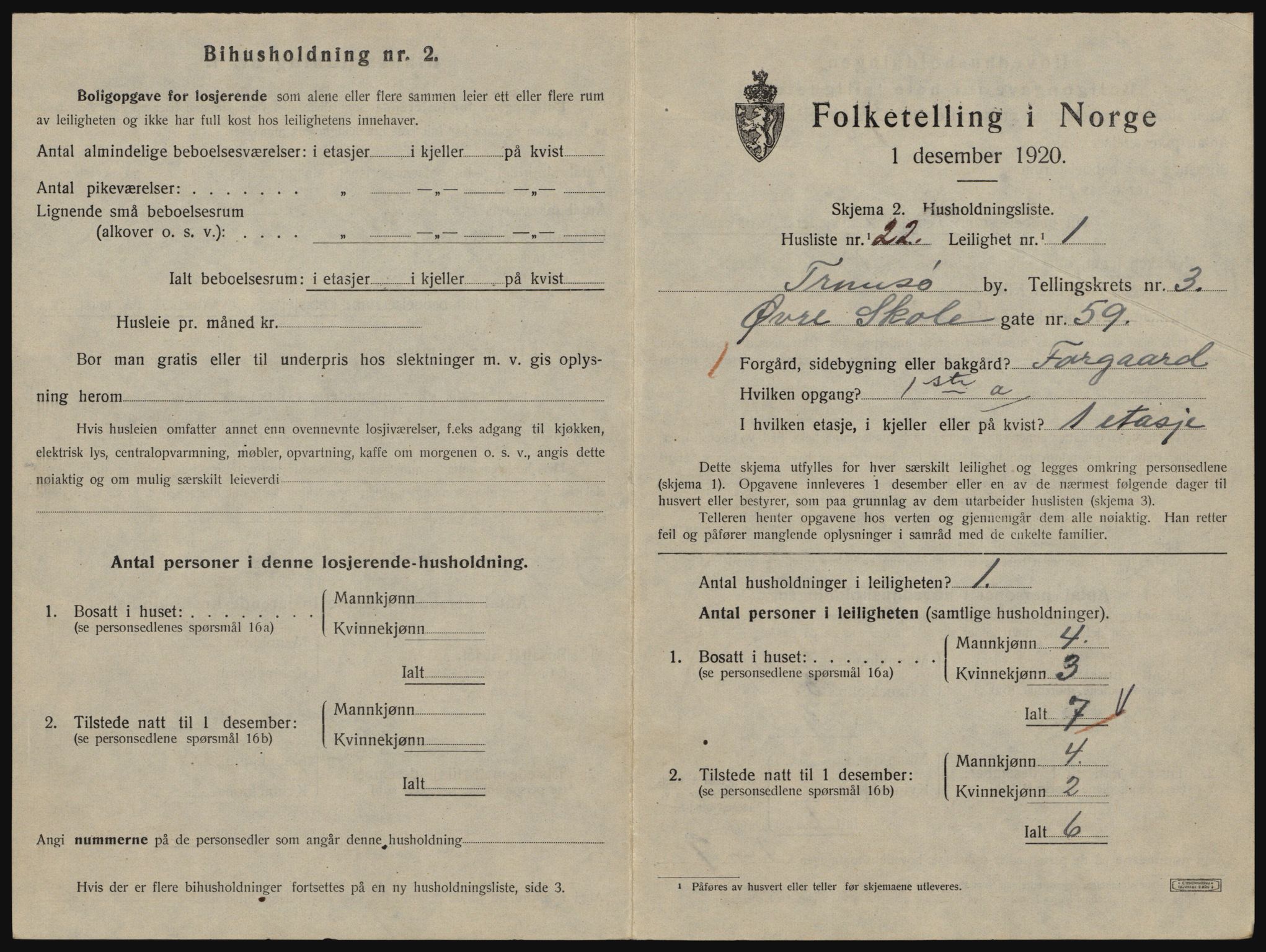 SATØ, 1920 census for Tromsø, 1920, p. 3185