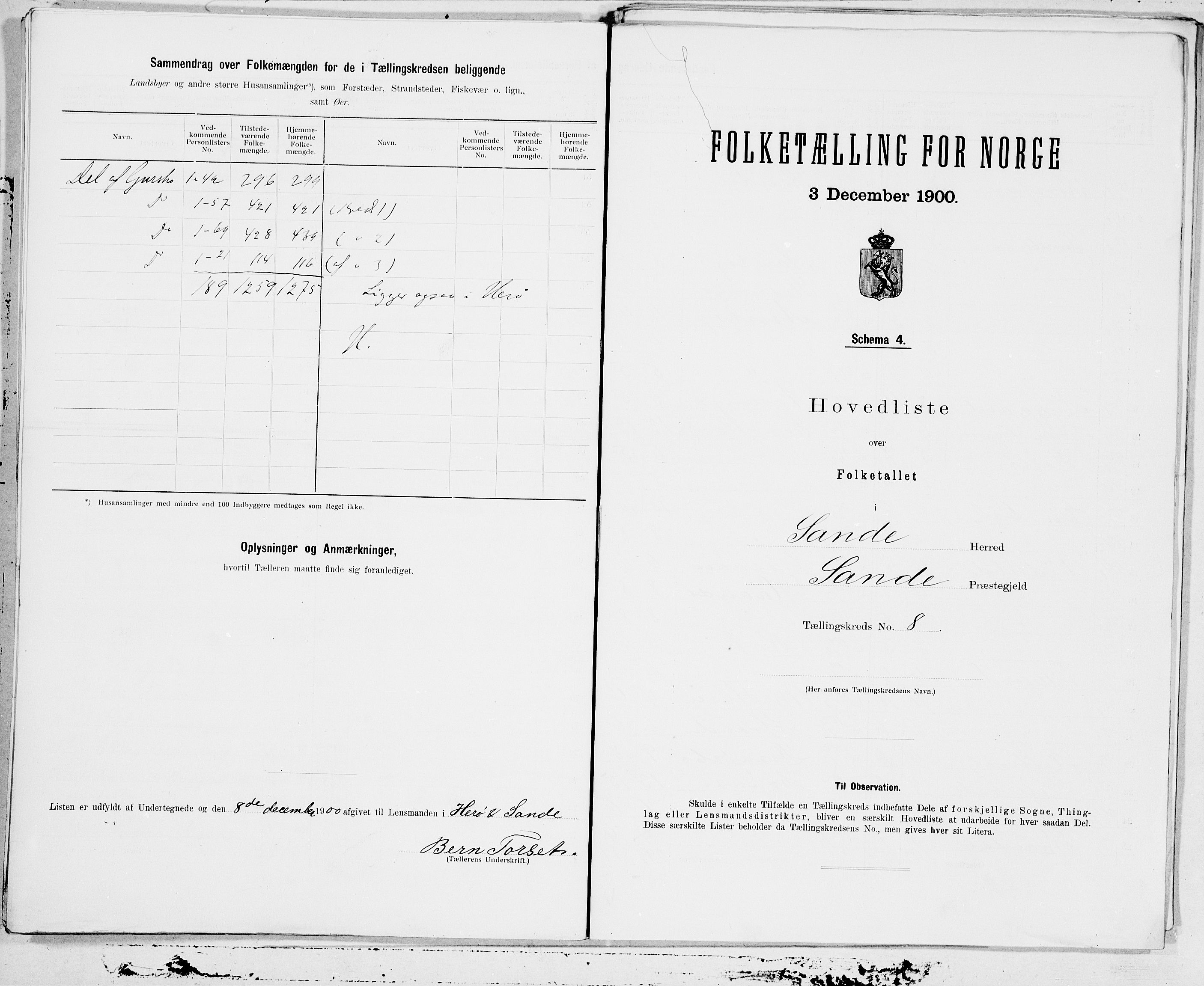 SAT, 1900 census for Sande, 1900, p. 16