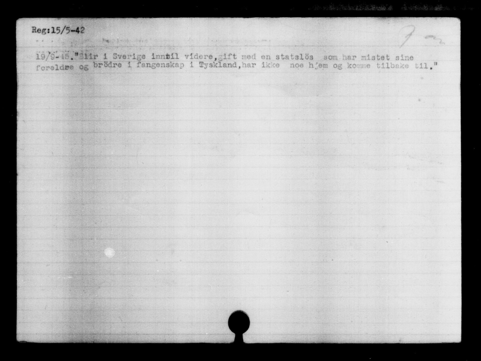 Utenriksstasjonene, Legasjonen i Stockholm, Flyktningkontoret, AV/RA-S-6753/V/Va/L0004: Kjesäterkartoteket, flyktninger med registreringsnr. 3496-6610, 1940-1945, p. 1118