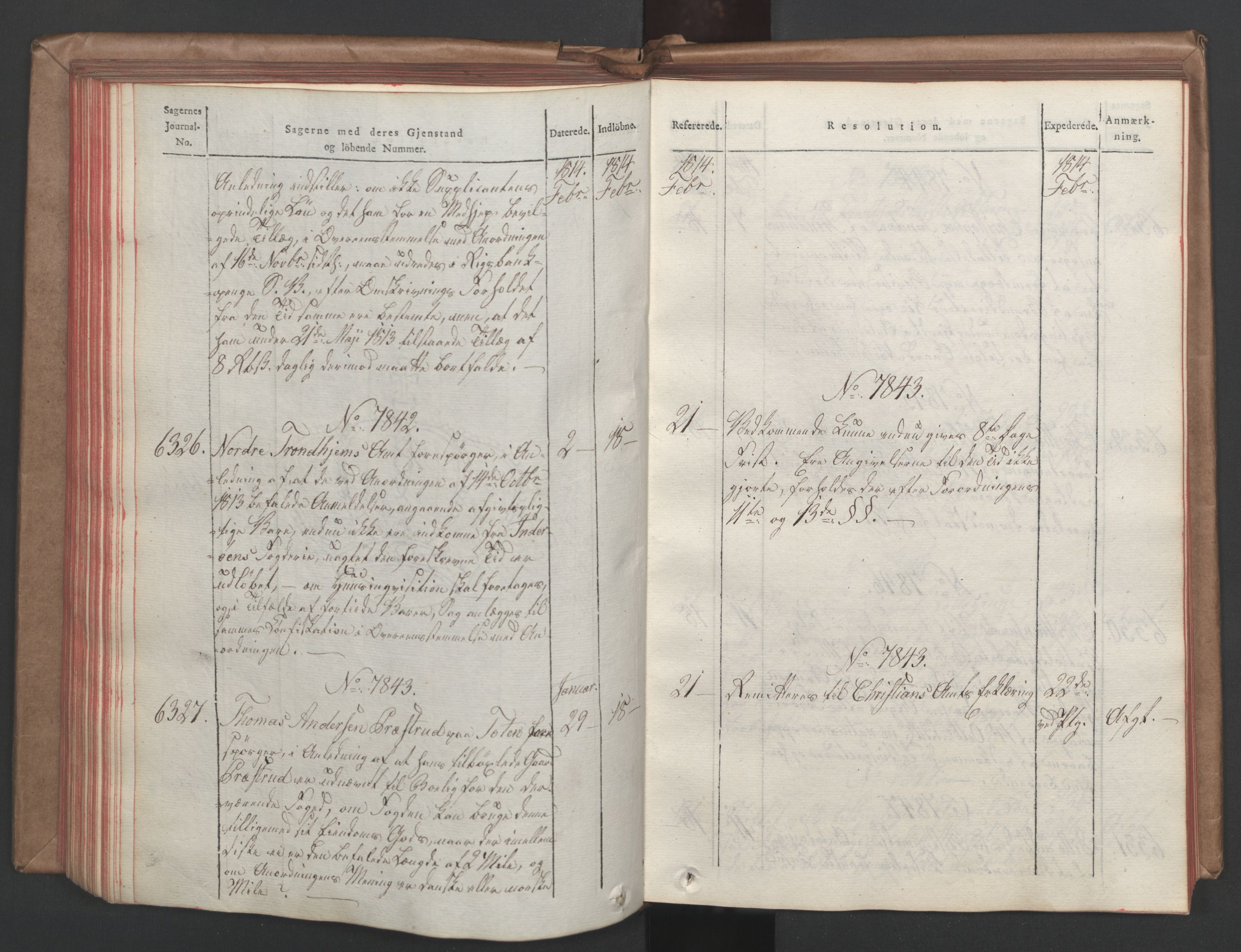 Stattholderembetet 1810-1814, 1. kontor (Kontor A), AV/RA-EA-2872/Ab/L0008: Referatprotokoll,  j.nr. 5846-6405,  l.nr. 7275-7924, 1813-1814, p. 161