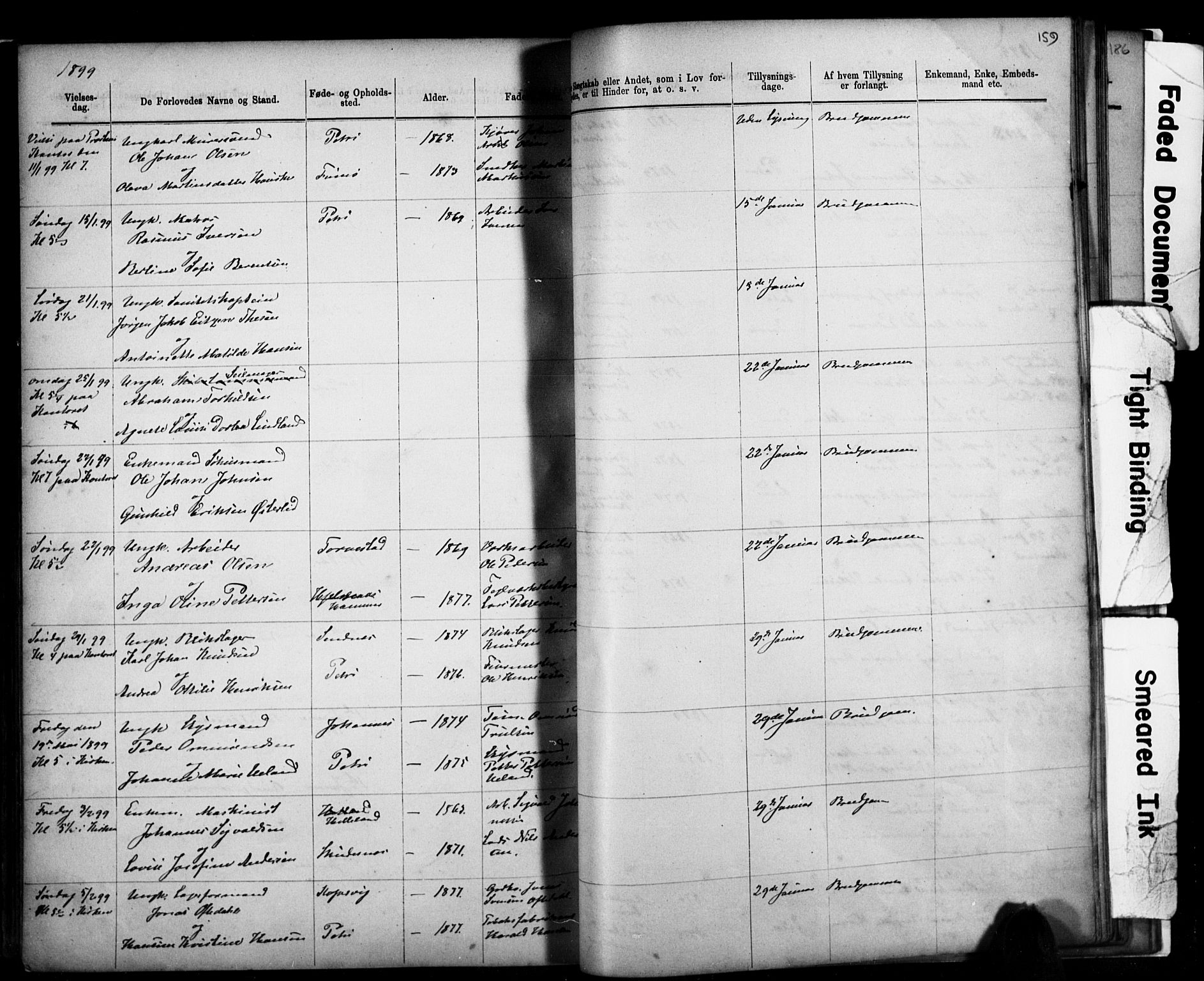 Domkirken sokneprestkontor, SAST/A-101812/001/30/30BB/L0014: Parish register (copy) no. B 14, 1875-1902, p. 159