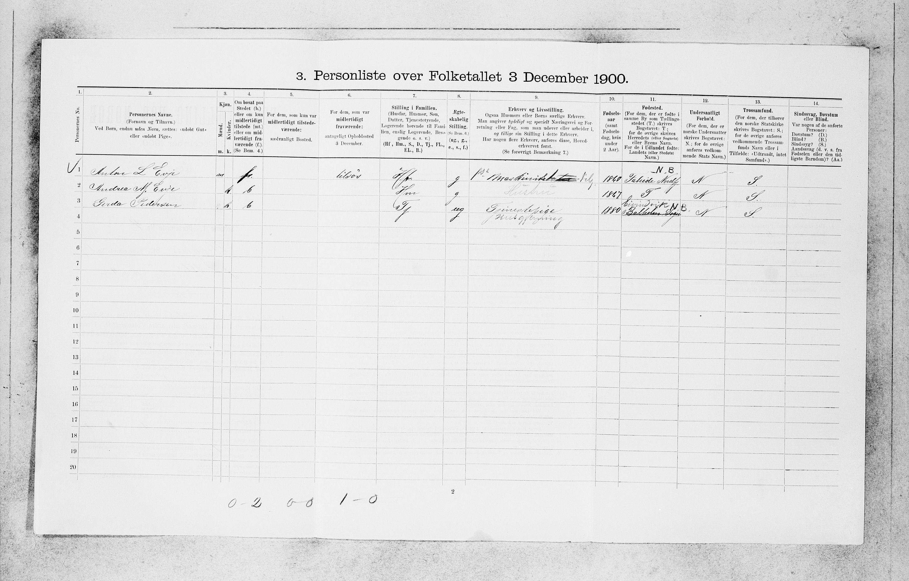 SAB, 1900 census for Bergen, 1900, p. 26341
