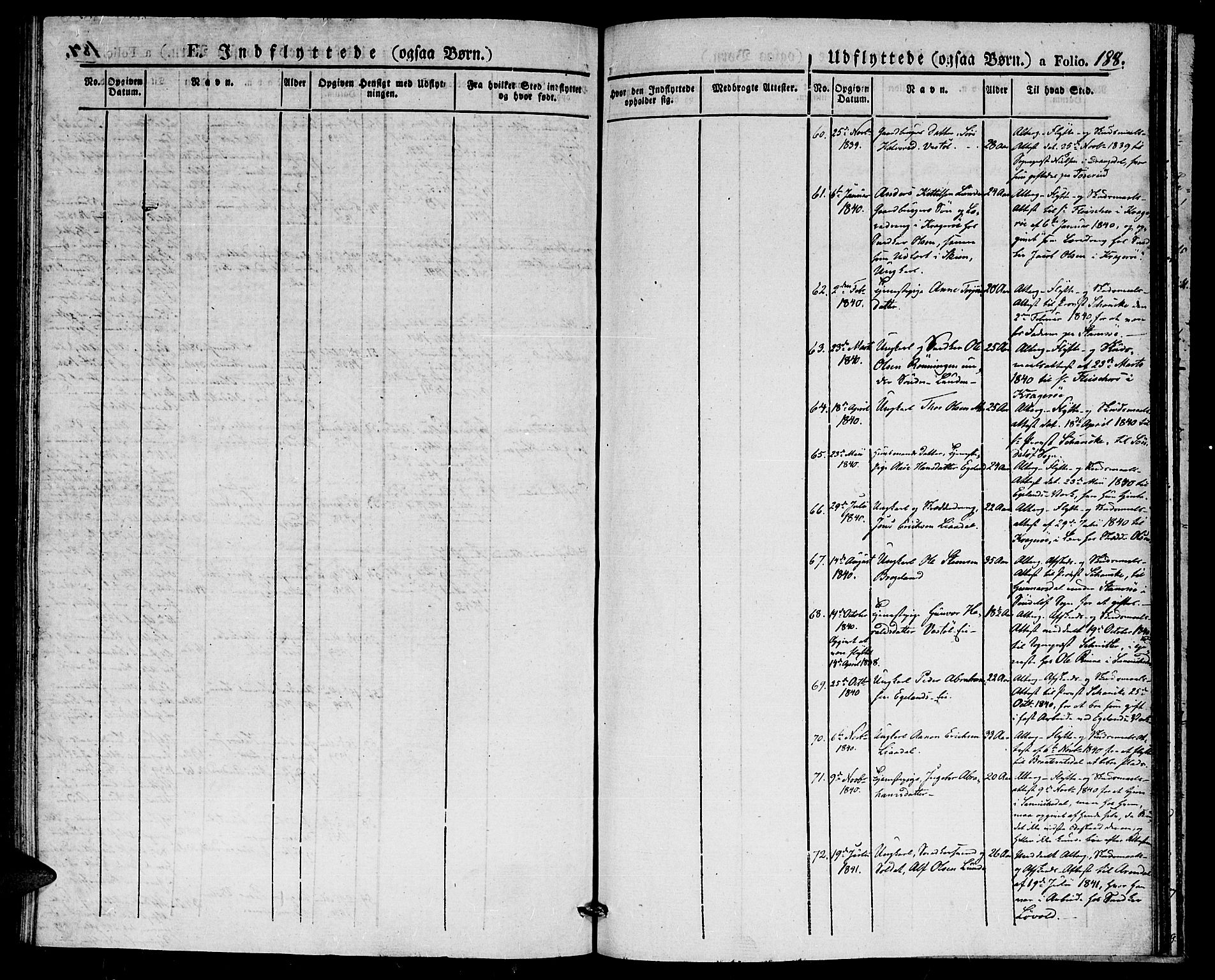 Gjerstad sokneprestkontor, AV/SAK-1111-0014/F/Fa/Faa/L0005: Parish register (official) no. A 5, 1829-1841, p. 188