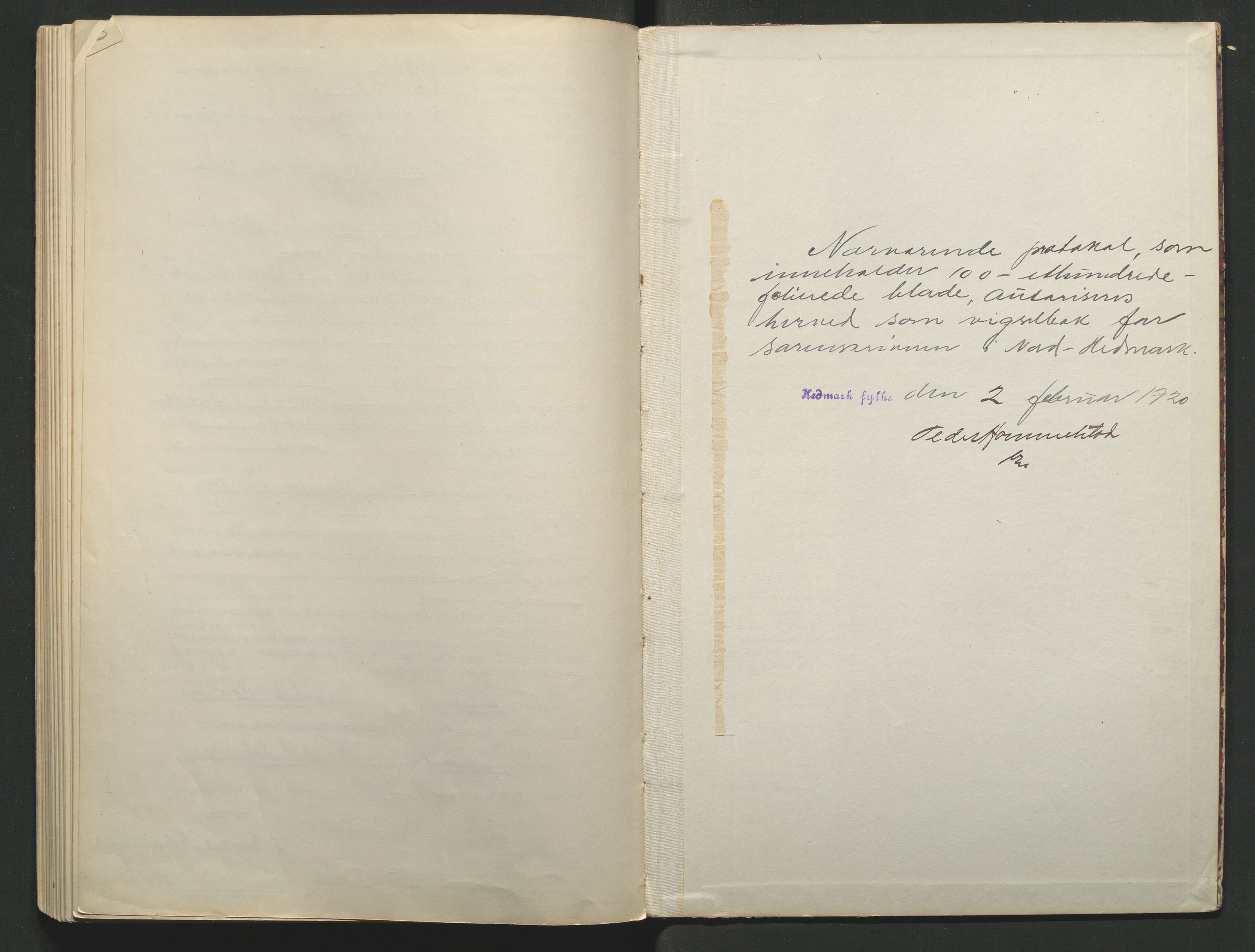 Nord-Hedmark sorenskriveri, AV/SAH-TING-012/L/Lc/L0001/0001: Vigselsprotokoller / Vigselsprotokoll, 1920-1942