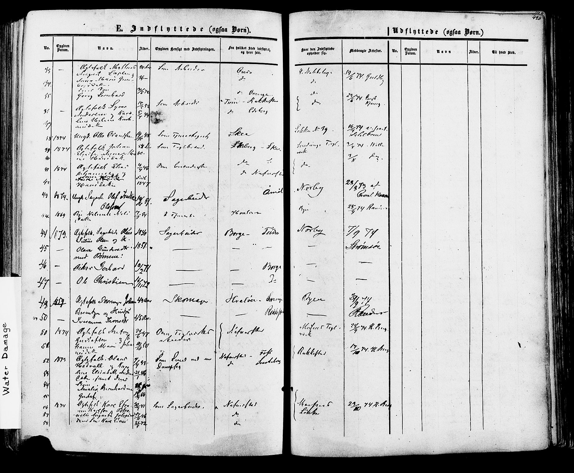 Fredrikstad prestekontor Kirkebøker, AV/SAO-A-11082/F/Fa/L0006: Parish register (official) no. 6, 1857-1878, p. 420