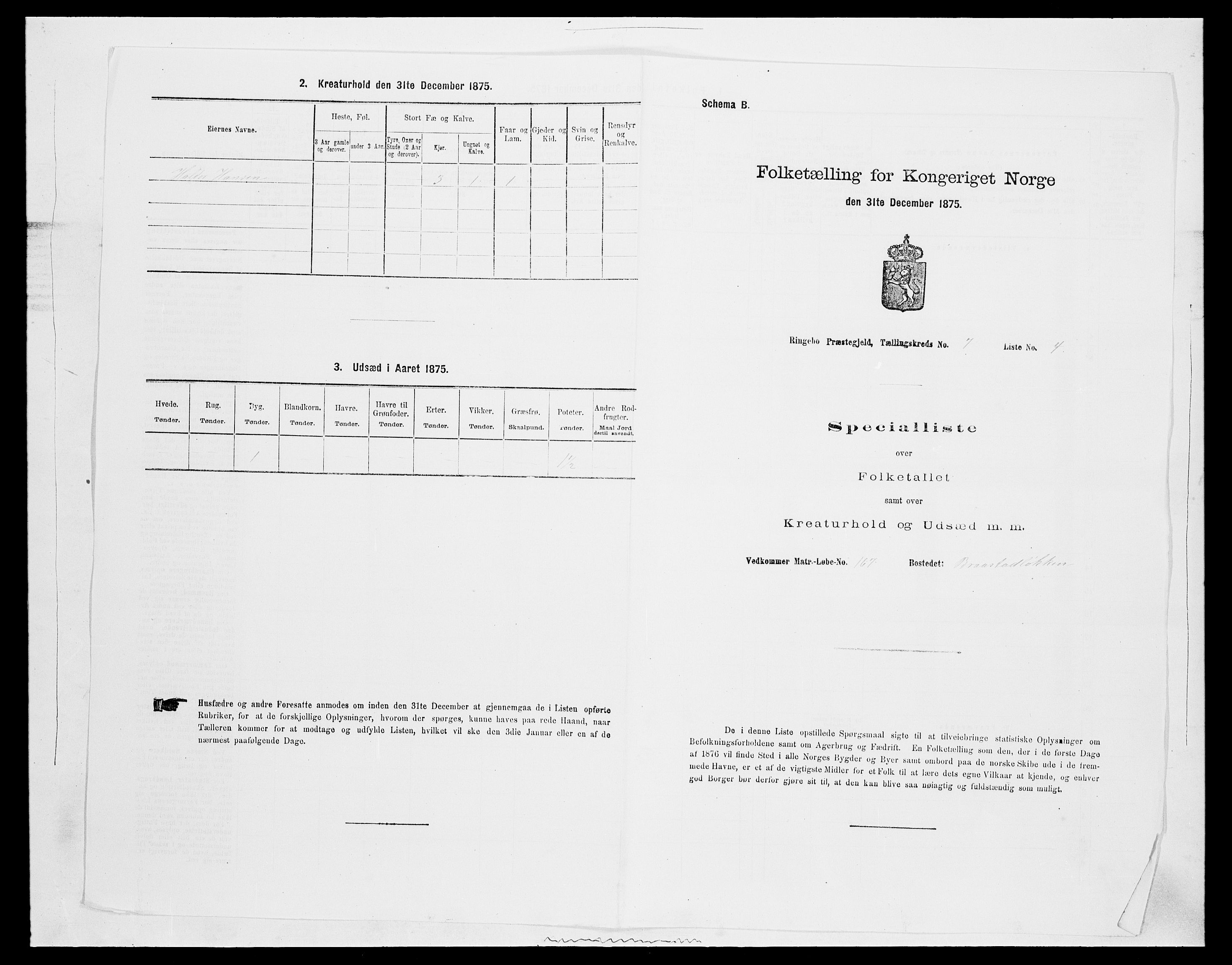 SAH, 1875 census for 0520P Ringebu, 1875, p. 1016