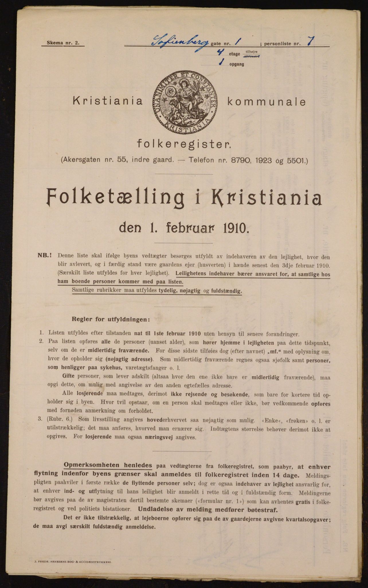 OBA, Municipal Census 1910 for Kristiania, 1910, p. 93525