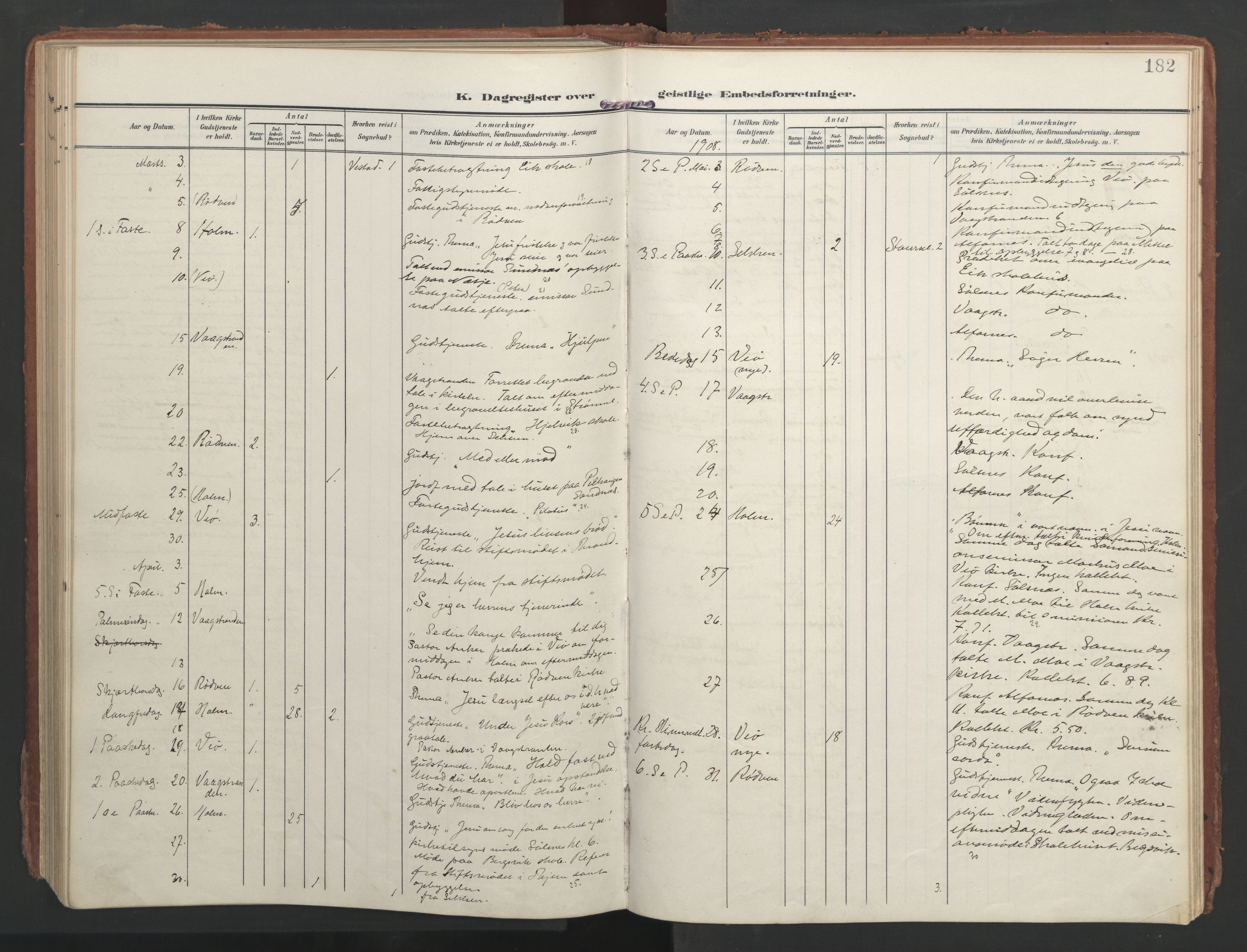 Ministerialprotokoller, klokkerbøker og fødselsregistre - Møre og Romsdal, AV/SAT-A-1454/547/L0605: Parish register (official) no. 547A07, 1907-1936, p. 182