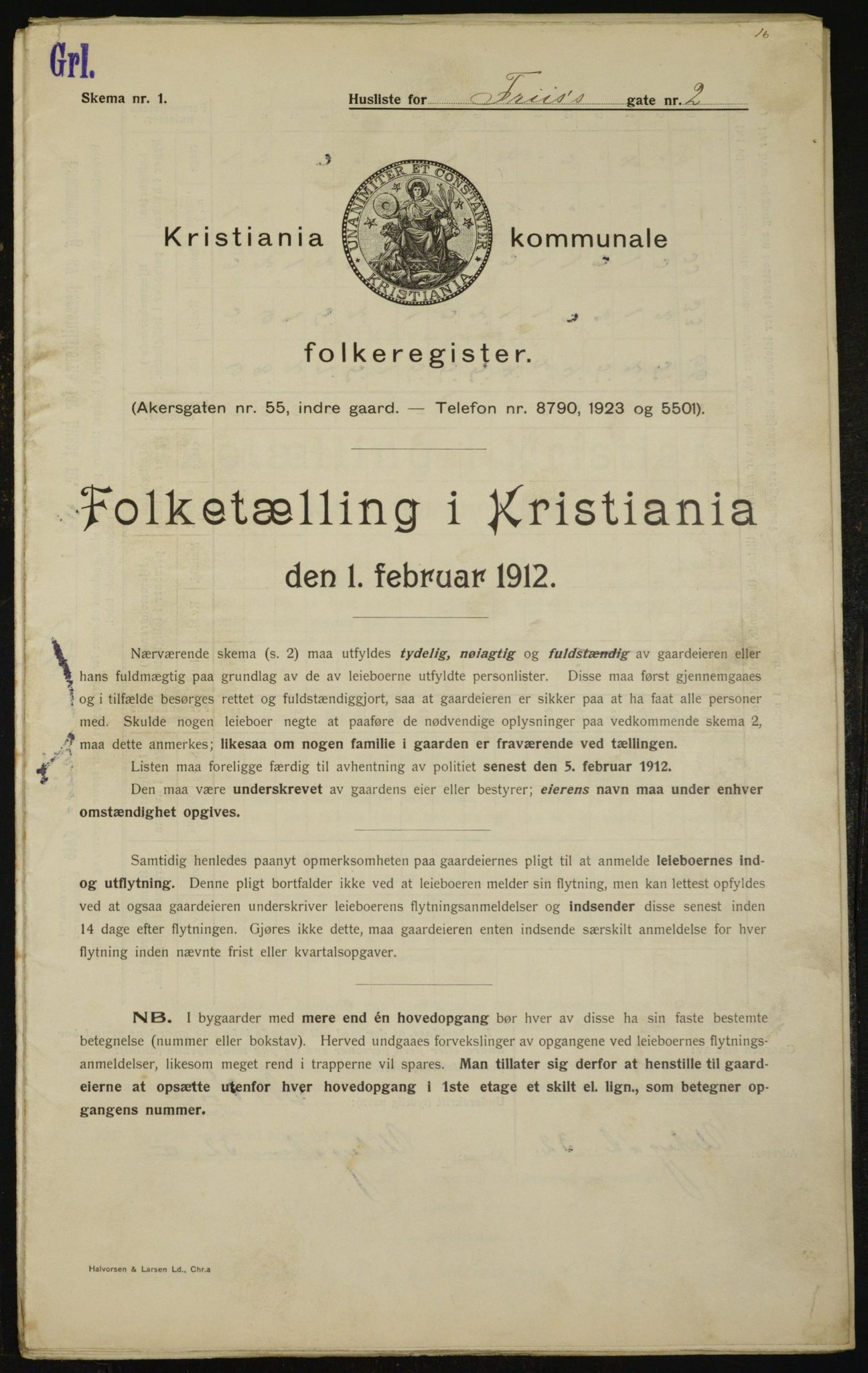 OBA, Municipal Census 1912 for Kristiania, 1912, p. 26717