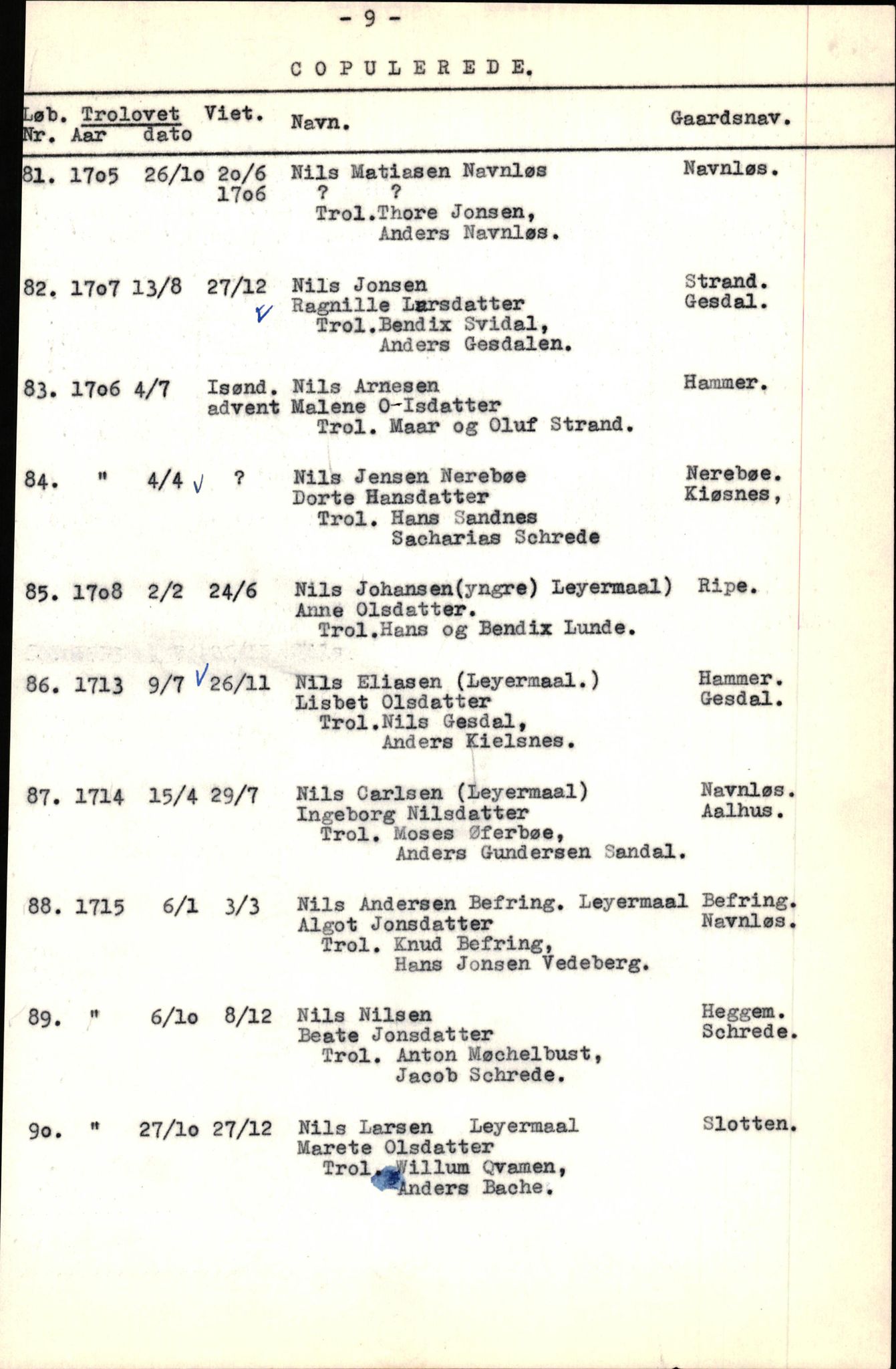 Samling av fulltekstavskrifter, SAB/FULLTEKST/B/14/0005: Jølster sokneprestembete, ministerialbok nr. A 1, 1696-1728, p. 114