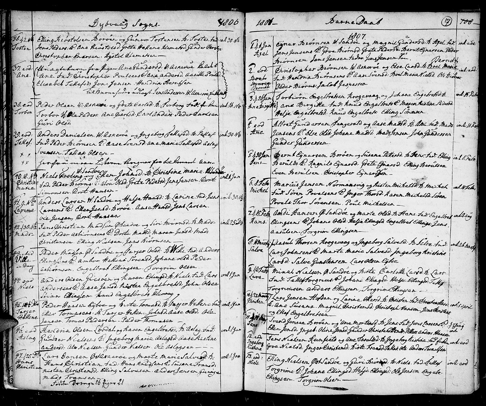 Holt sokneprestkontor, AV/SAK-1111-0021/F/Fa/L0001: Parish register (official) no. A 1 /3, 1721-1812, p. 17