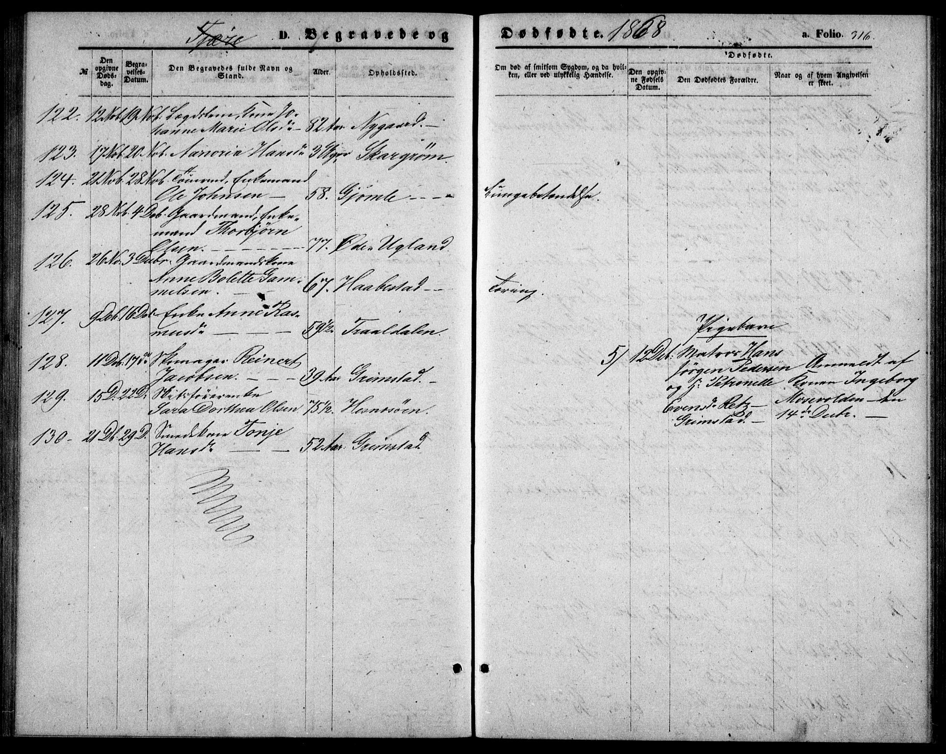 Fjære sokneprestkontor, AV/SAK-1111-0011/F/Fb/L0009: Parish register (copy) no. B 9, 1867-1870, p. 316