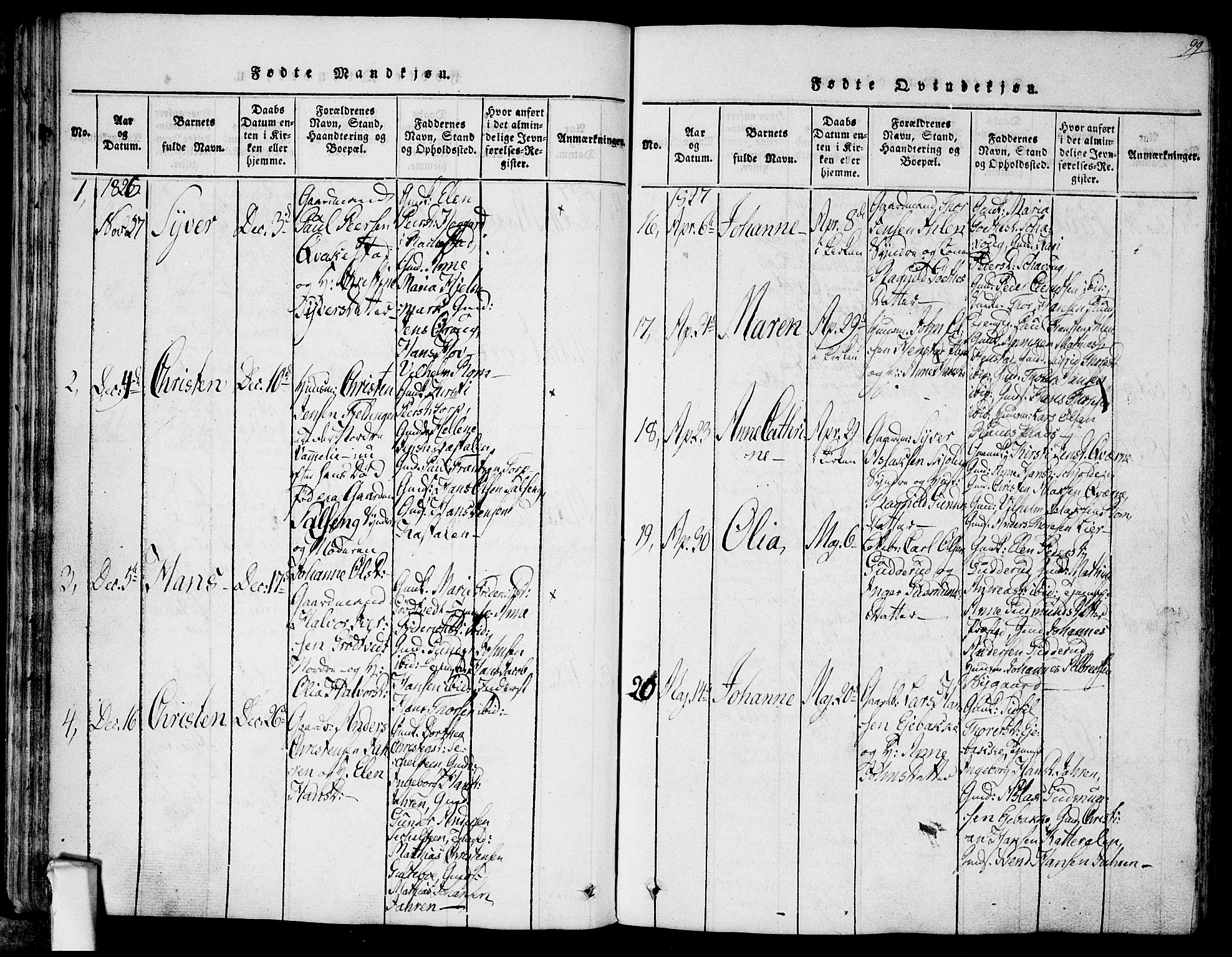 Askim prestekontor Kirkebøker, AV/SAO-A-10900/F/Fa/L0004: Parish register (official) no. 4, 1817-1846, p. 98-99