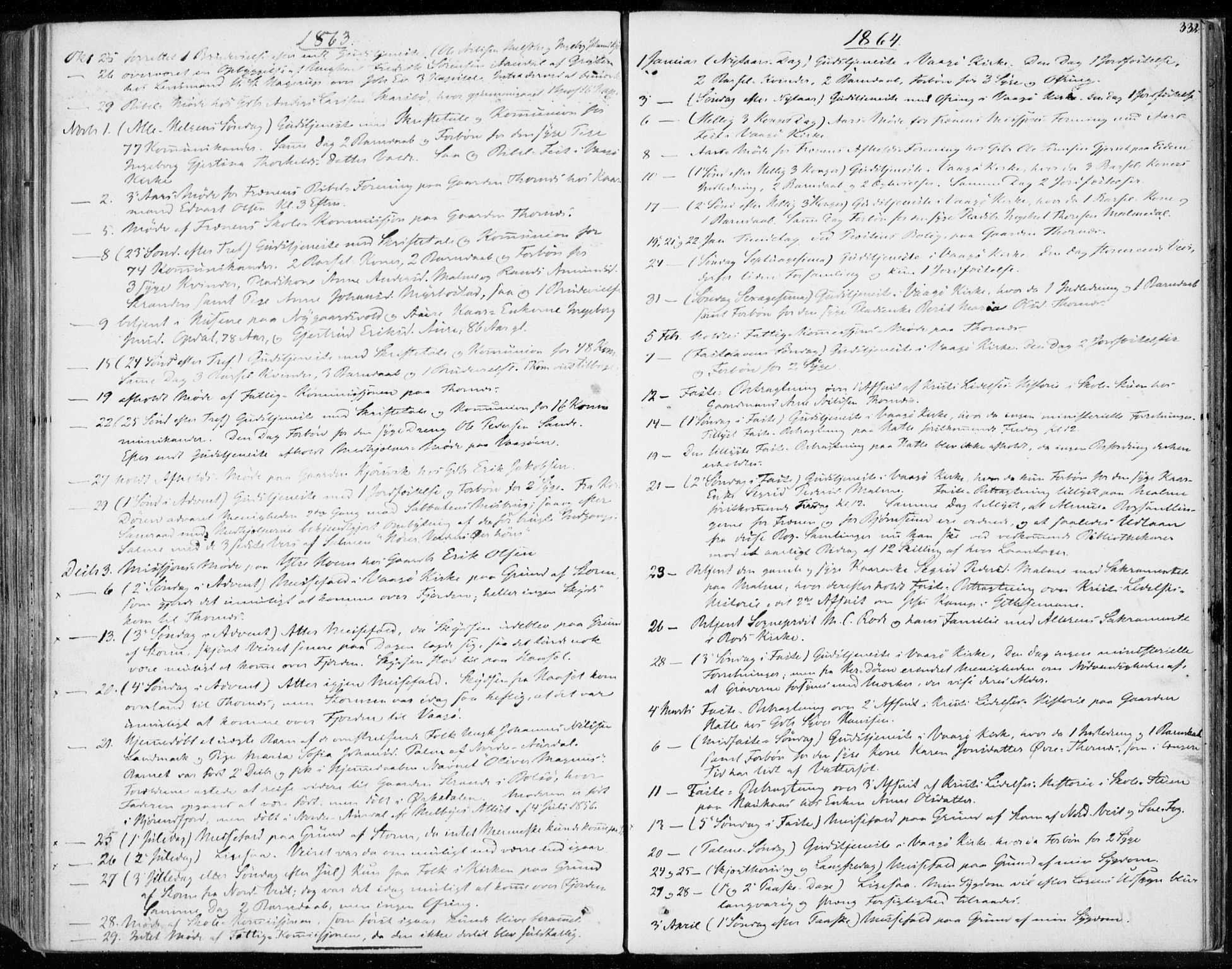 Ministerialprotokoller, klokkerbøker og fødselsregistre - Møre og Romsdal, SAT/A-1454/565/L0748: Parish register (official) no. 565A02, 1845-1872, p. 332