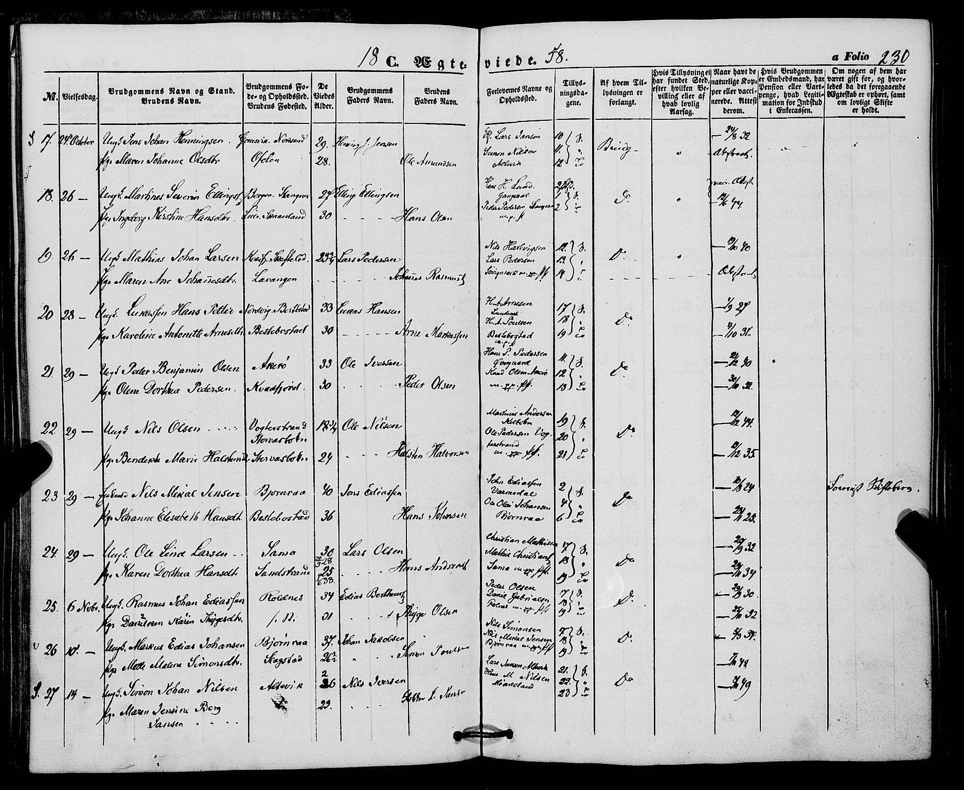 Trondenes sokneprestkontor, SATØ/S-1319/H/Ha/L0011kirke: Parish register (official) no. 11, 1853-1862, p. 230