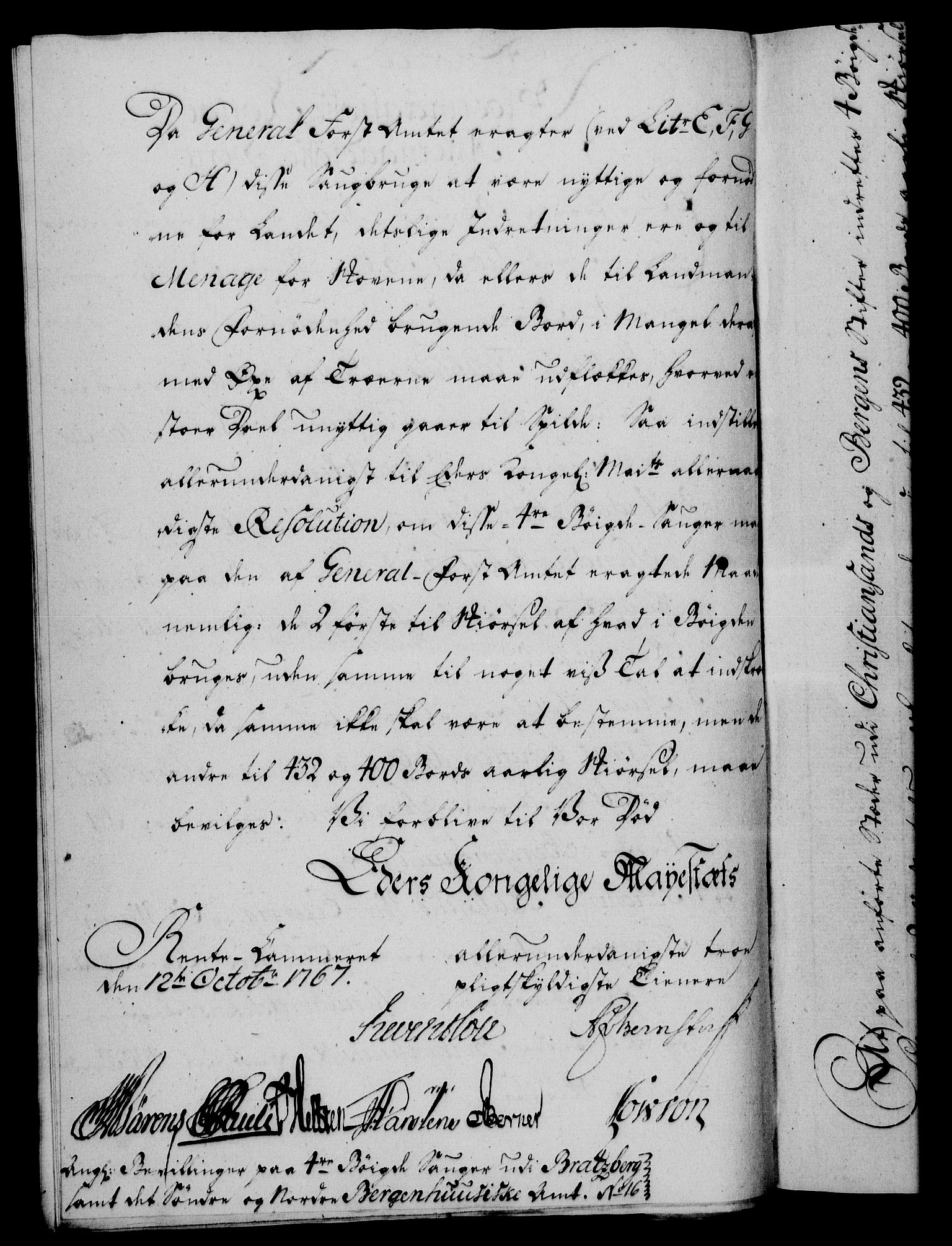 Rentekammeret, Kammerkanselliet, RA/EA-3111/G/Gf/Gfa/L0049: Norsk relasjons- og resolusjonsprotokoll (merket RK 52.49), 1767, p. 273