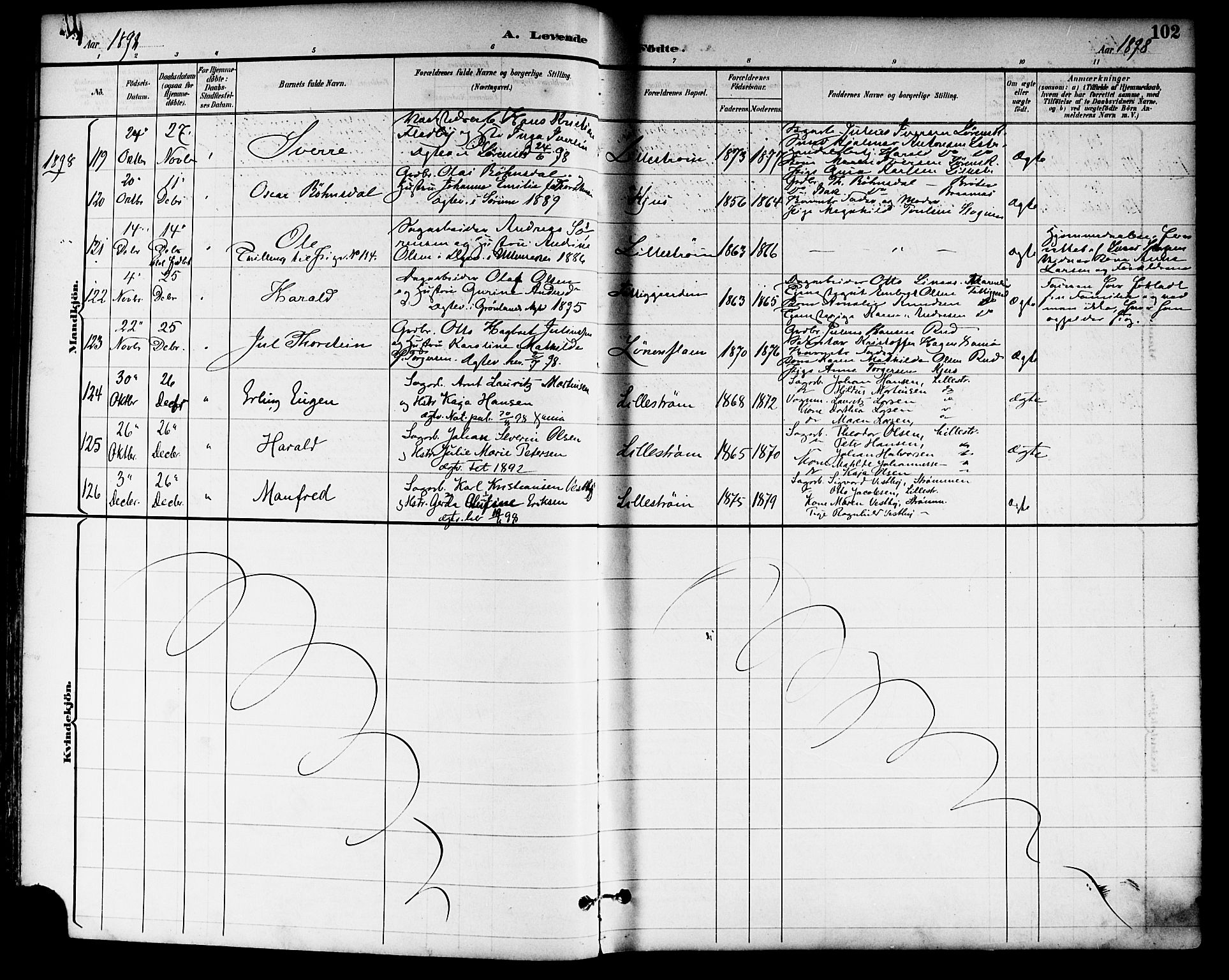 Skedsmo prestekontor Kirkebøker, SAO/A-10033a/F/Fa/L0014: Parish register (official) no. I 14, 1892-1901, p. 102