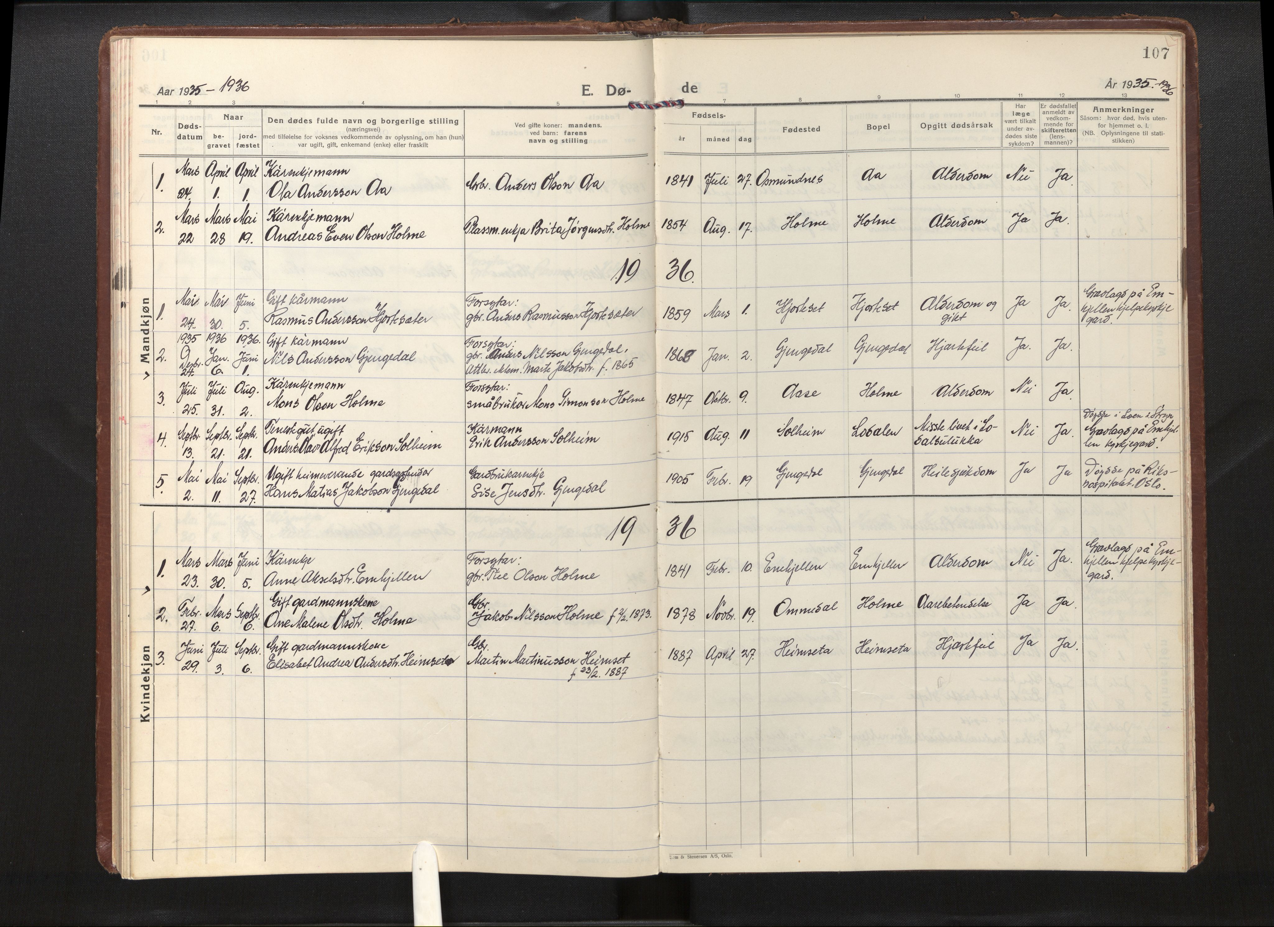 Gloppen sokneprestembete, AV/SAB-A-80101/H/Haa/Haae/L0003: Parish register (official) no. E 3, 1925-1951, p. 106b-107a