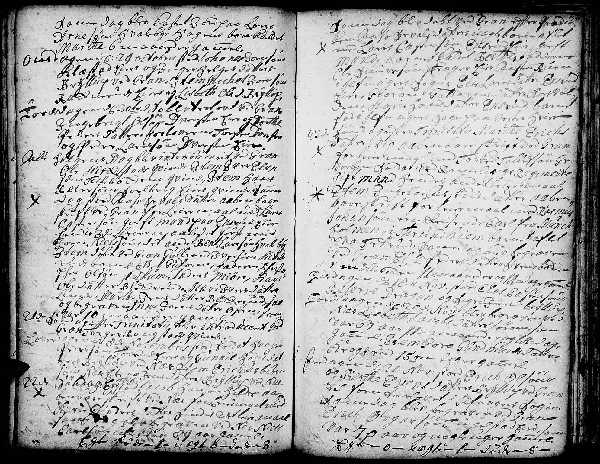 Gran prestekontor, SAH/PREST-112/H/Ha/Haa/L0001: Parish register (official) no. 1, 1707-1731, p. 233