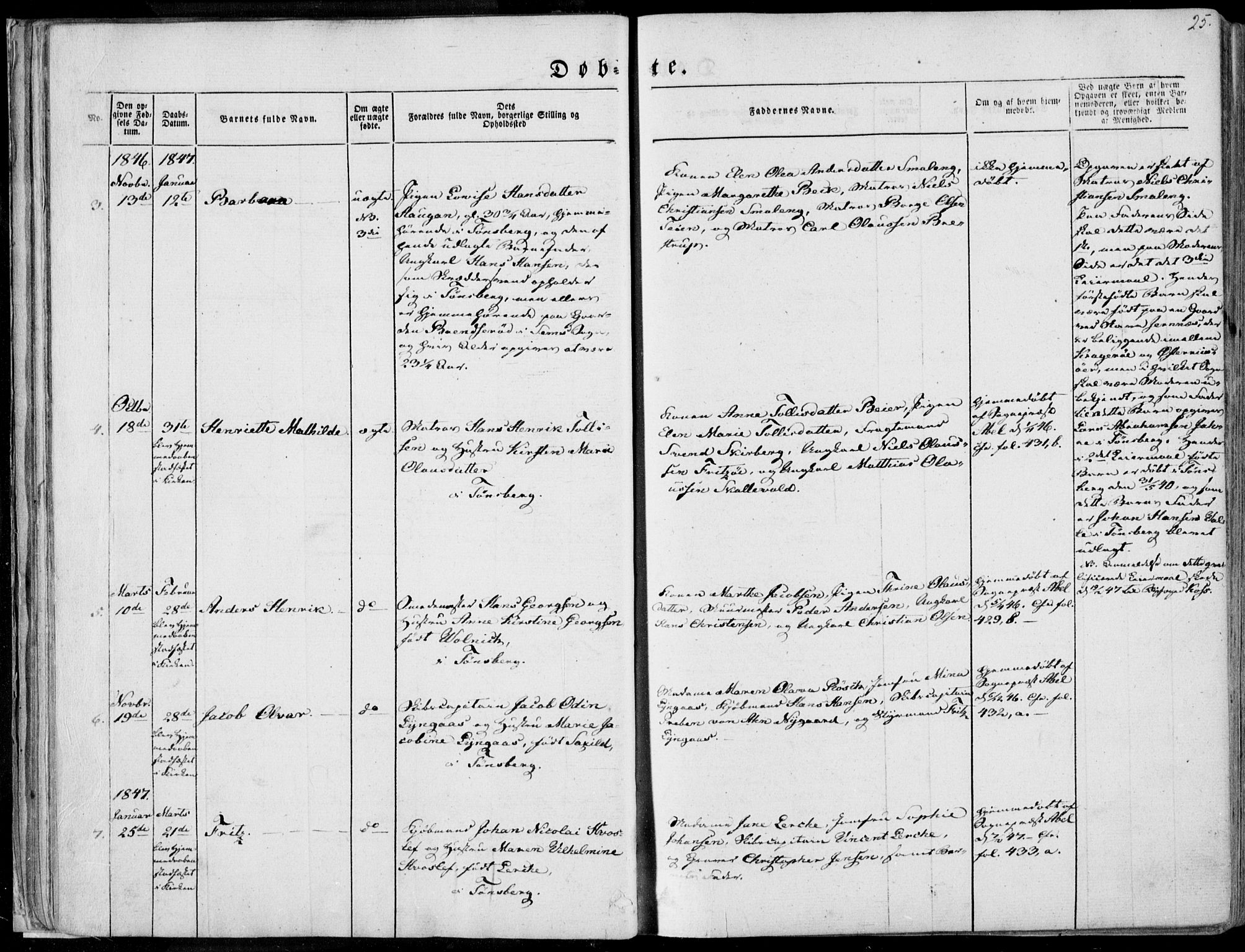 Tønsberg kirkebøker, SAKO/A-330/F/Fa/L0007: Parish register (official) no. I 7, 1845-1854, p. 25