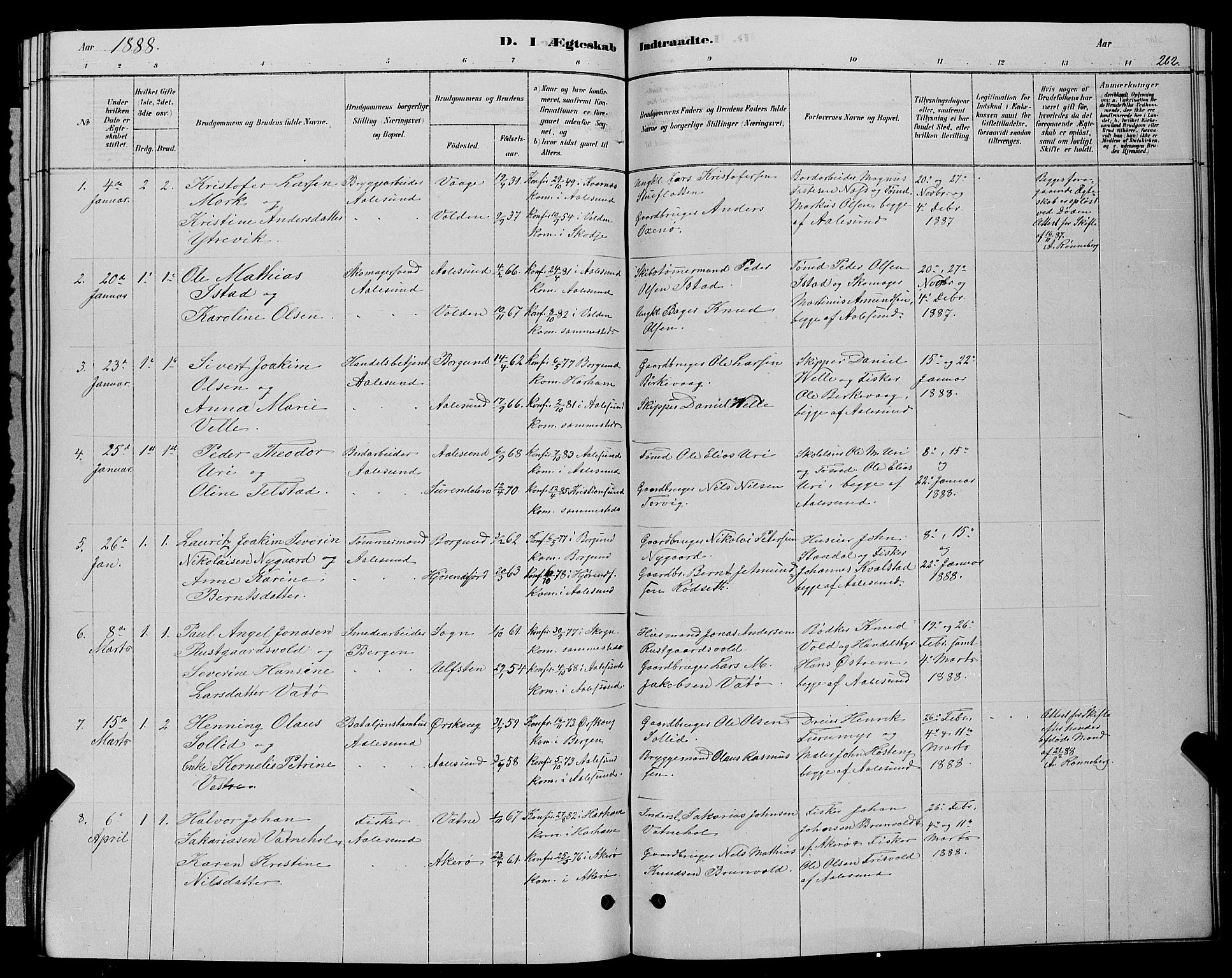 Ministerialprotokoller, klokkerbøker og fødselsregistre - Møre og Romsdal, SAT/A-1454/529/L0466: Parish register (copy) no. 529C03, 1878-1888, p. 262