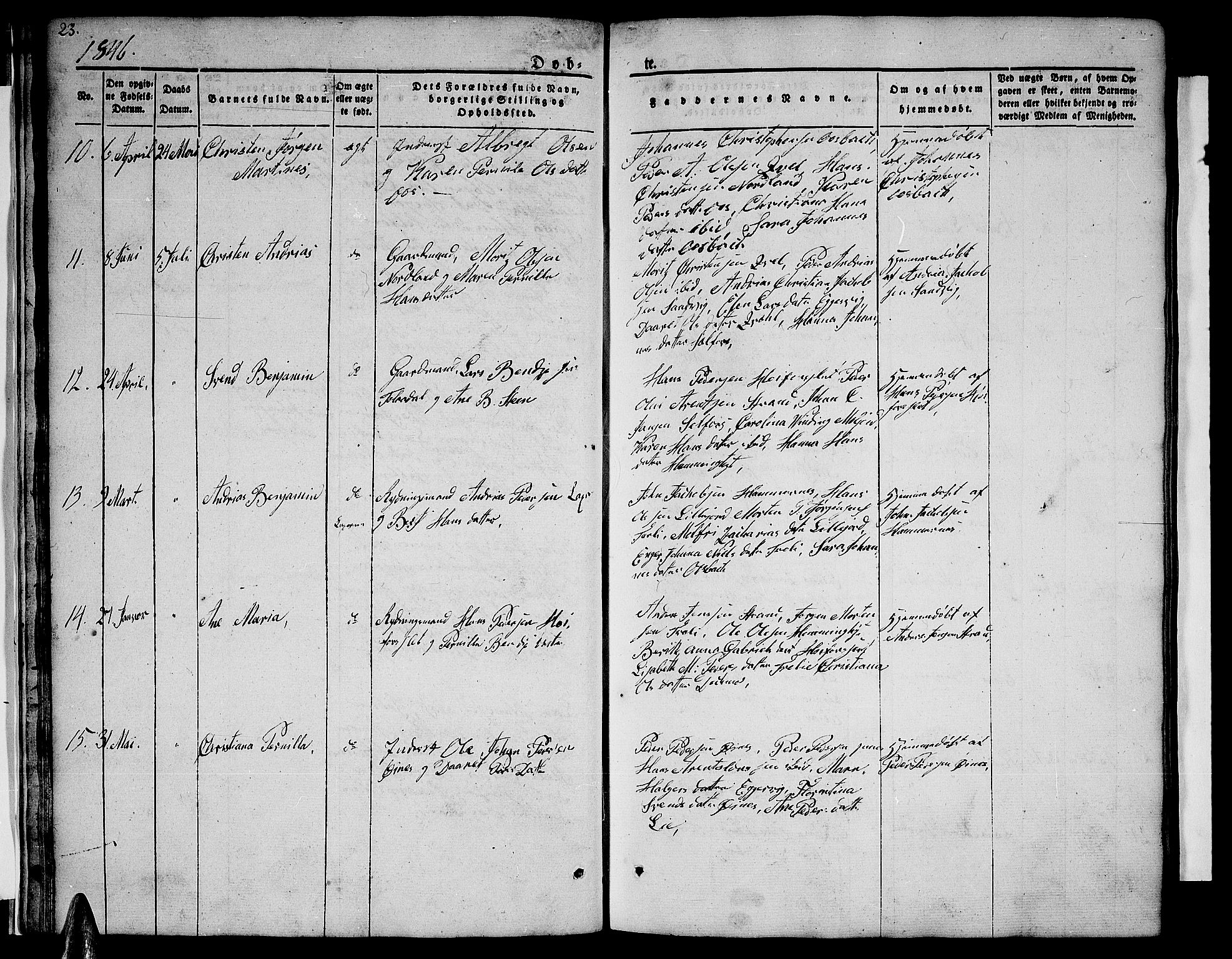 Ministerialprotokoller, klokkerbøker og fødselsregistre - Nordland, AV/SAT-A-1459/846/L0652: Parish register (copy) no. 846C02, 1841-1871, p. 23