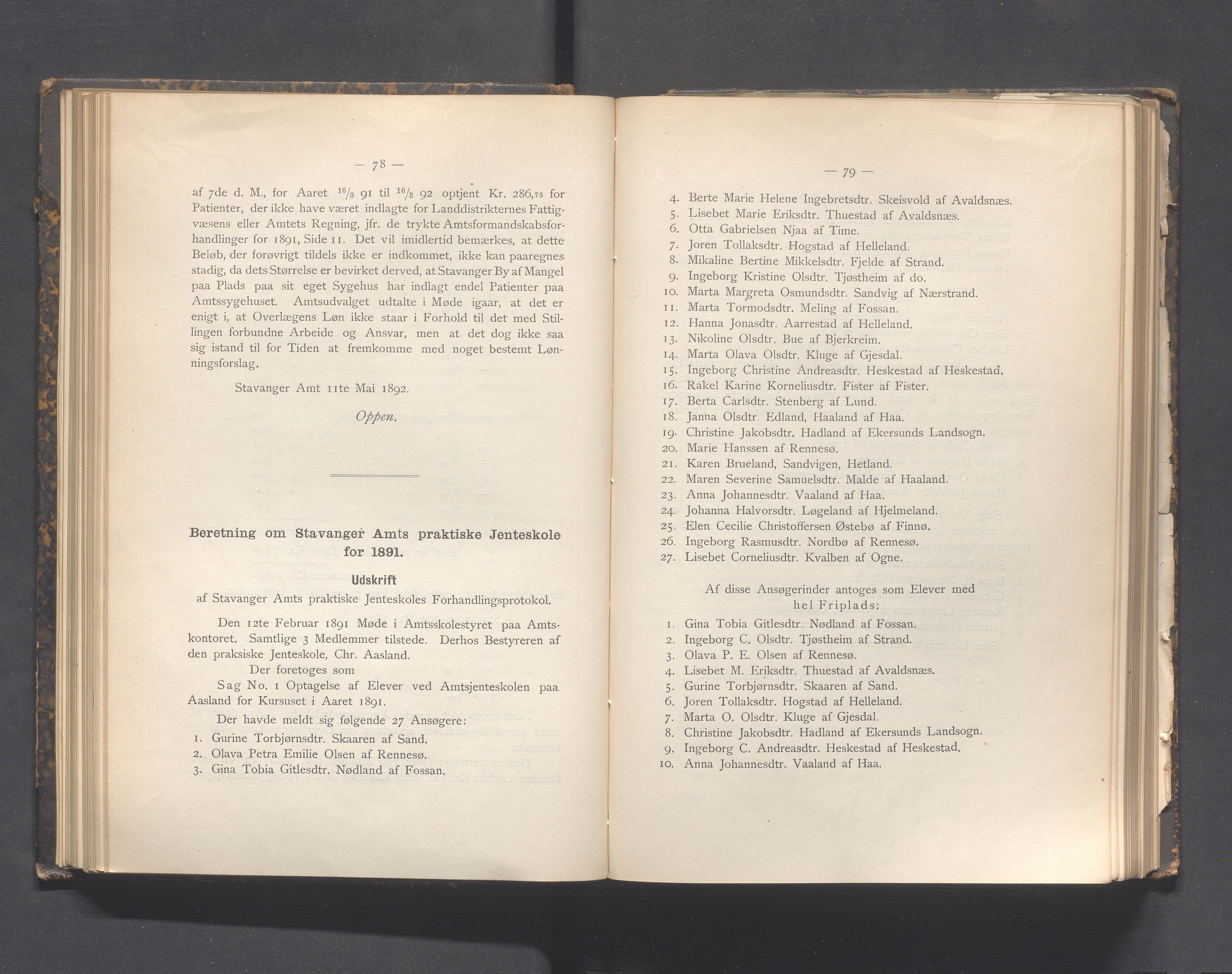 Rogaland fylkeskommune - Fylkesrådmannen , IKAR/A-900/A, 1892, p. 127