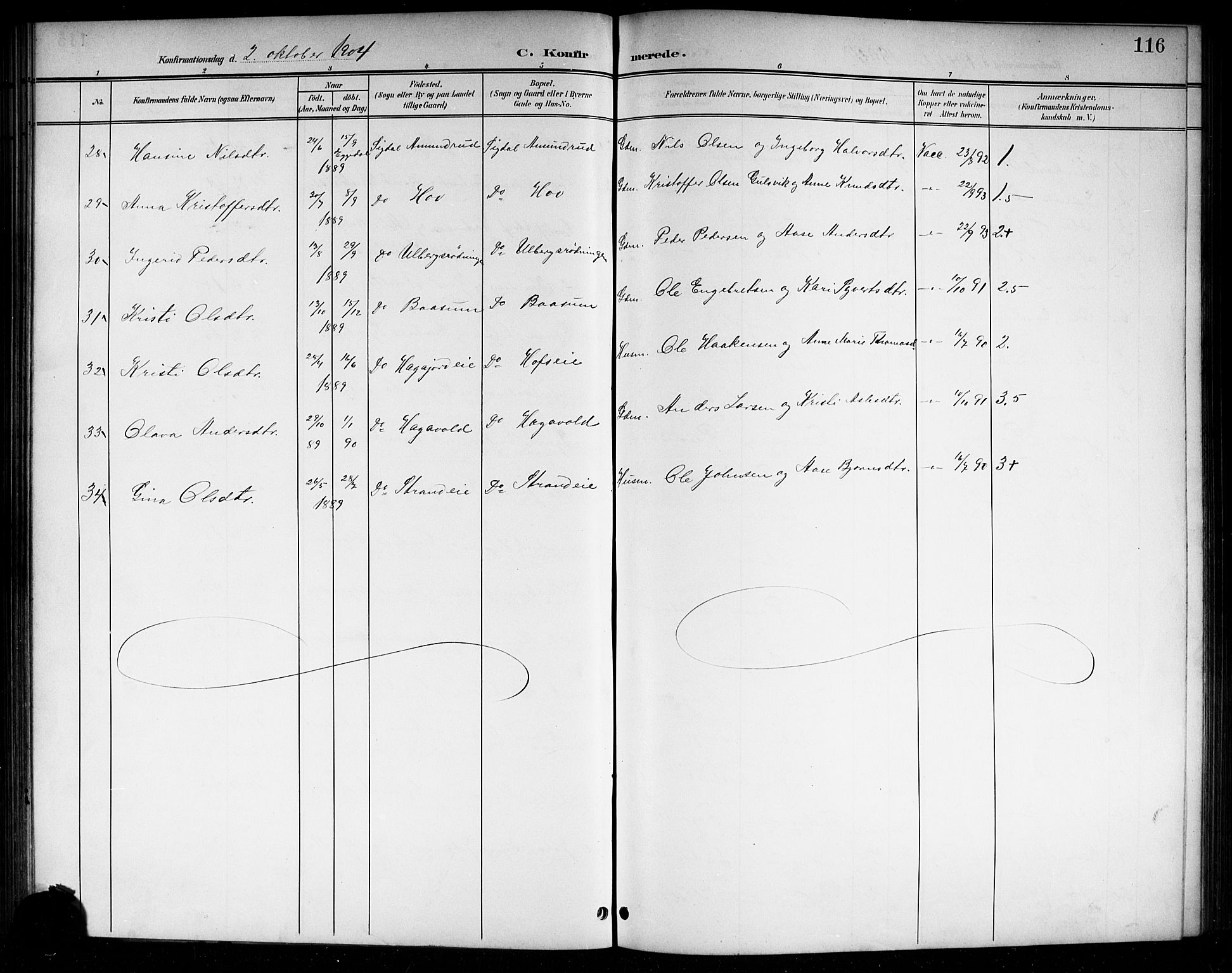 Sigdal kirkebøker, SAKO/A-245/G/Ga/L0006: Parish register (copy) no. I 6, 1901-1916, p. 116
