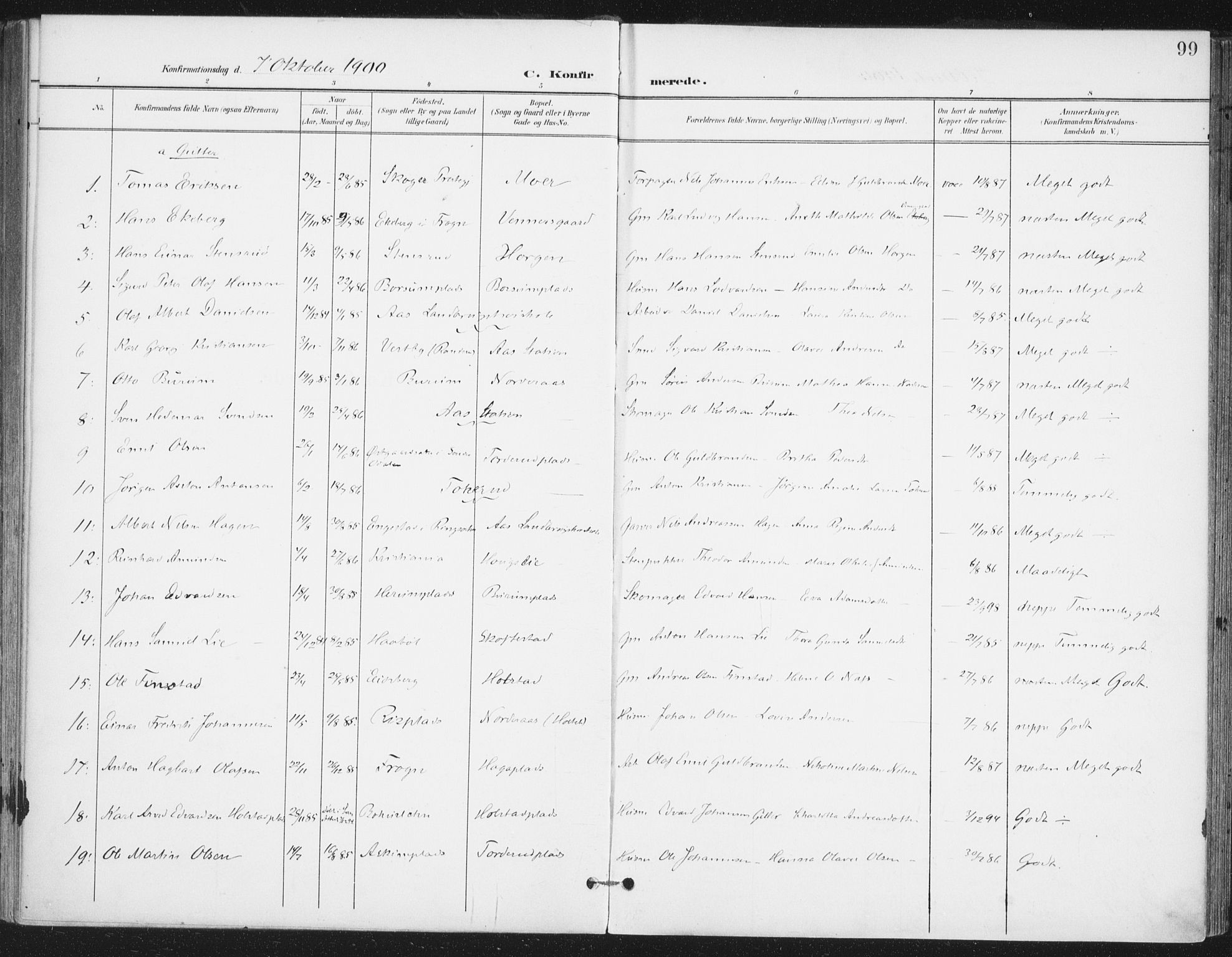 Ås prestekontor Kirkebøker, SAO/A-10894/F/Fa/L0010: Parish register (official) no. I 10, 1900-1918, p. 99