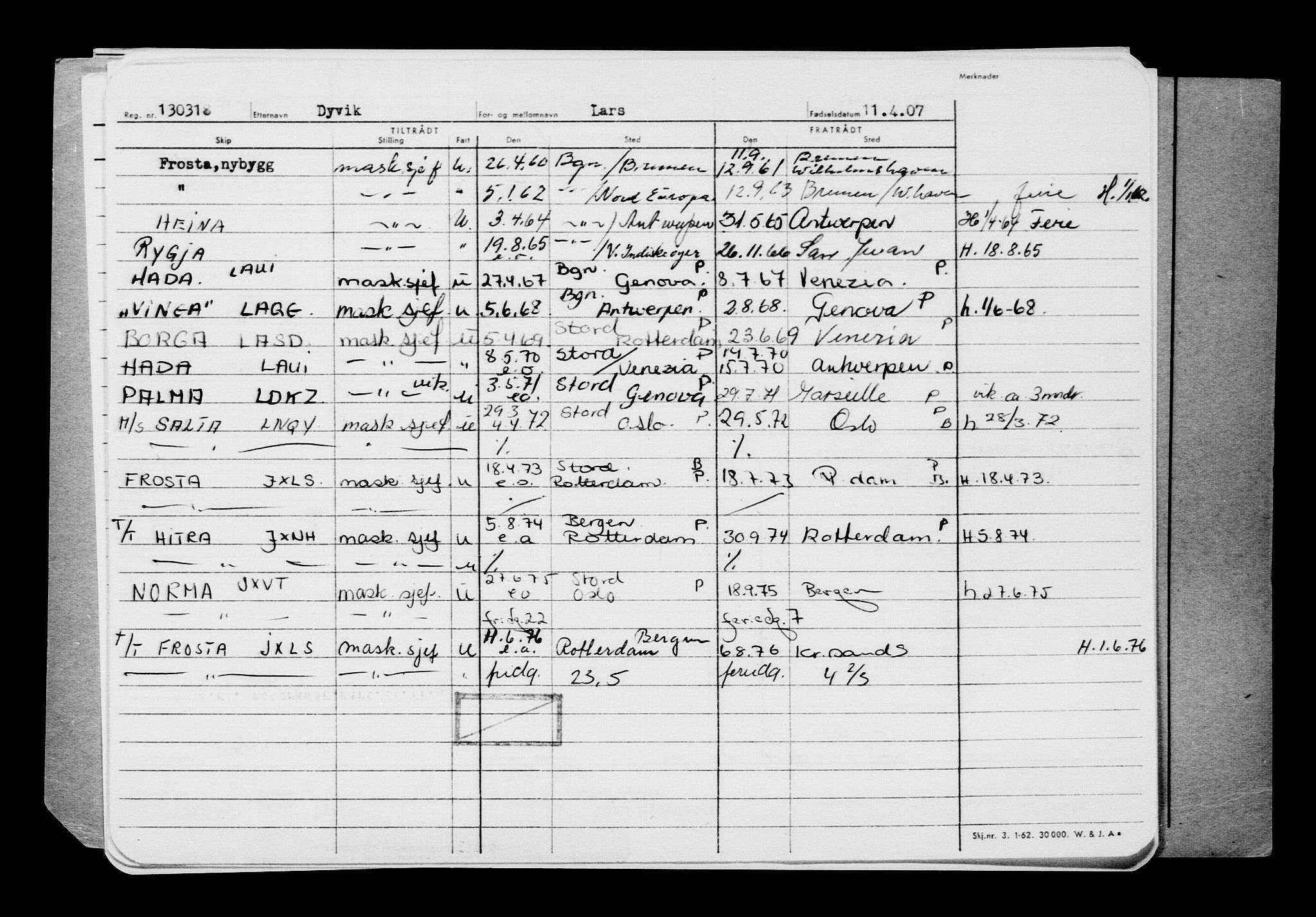 Direktoratet for sjømenn, AV/RA-S-3545/G/Gb/L0070: Hovedkort, 1907, p. 492