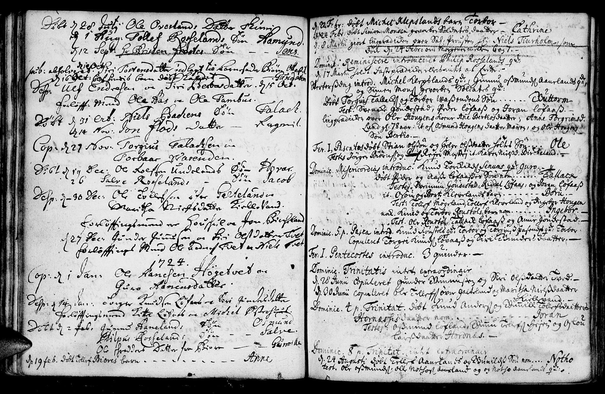 Evje sokneprestkontor, AV/SAK-1111-0008/F/Fa/Faa/L0001: Parish register (official) no. A 1, 1705-1760, p. 43