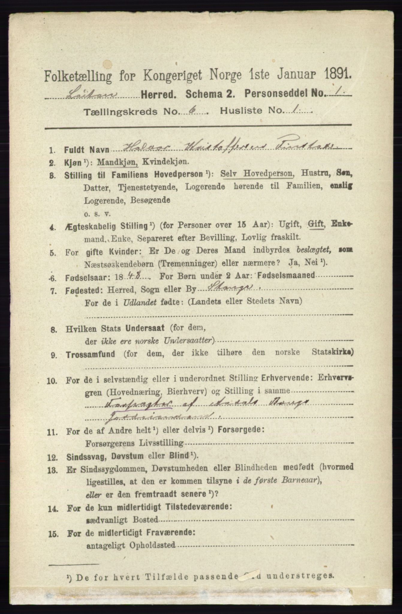 RA, 1891 census for 0415 Løten, 1891, p. 3987