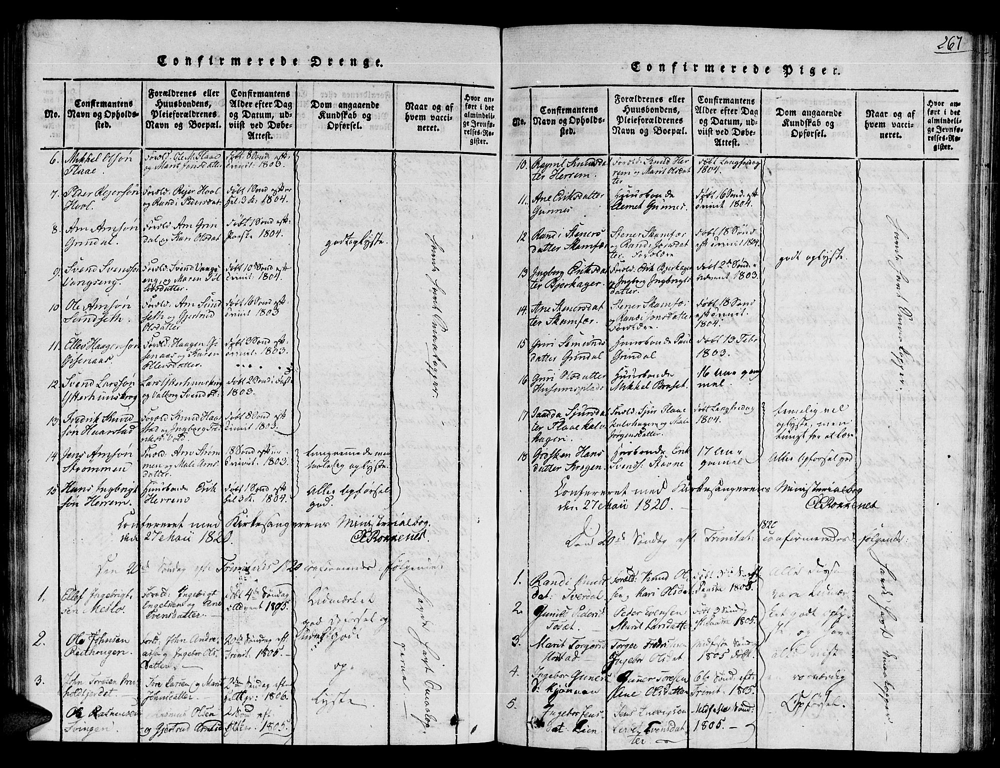 Ministerialprotokoller, klokkerbøker og fødselsregistre - Sør-Trøndelag, SAT/A-1456/672/L0854: Parish register (official) no. 672A06 /2, 1816-1829, p. 267