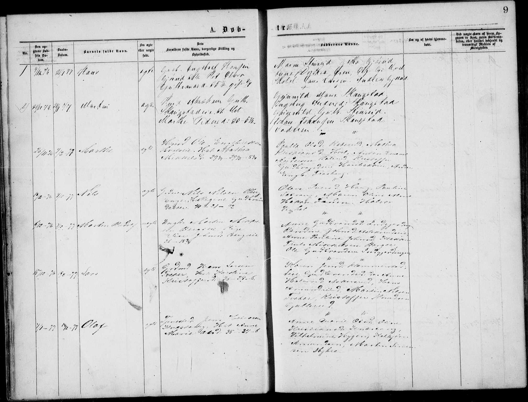 Norderhov kirkebøker, SAKO/A-237/G/Gb/L0001: Parish register (copy) no. II 1, 1876-1899, p. 9