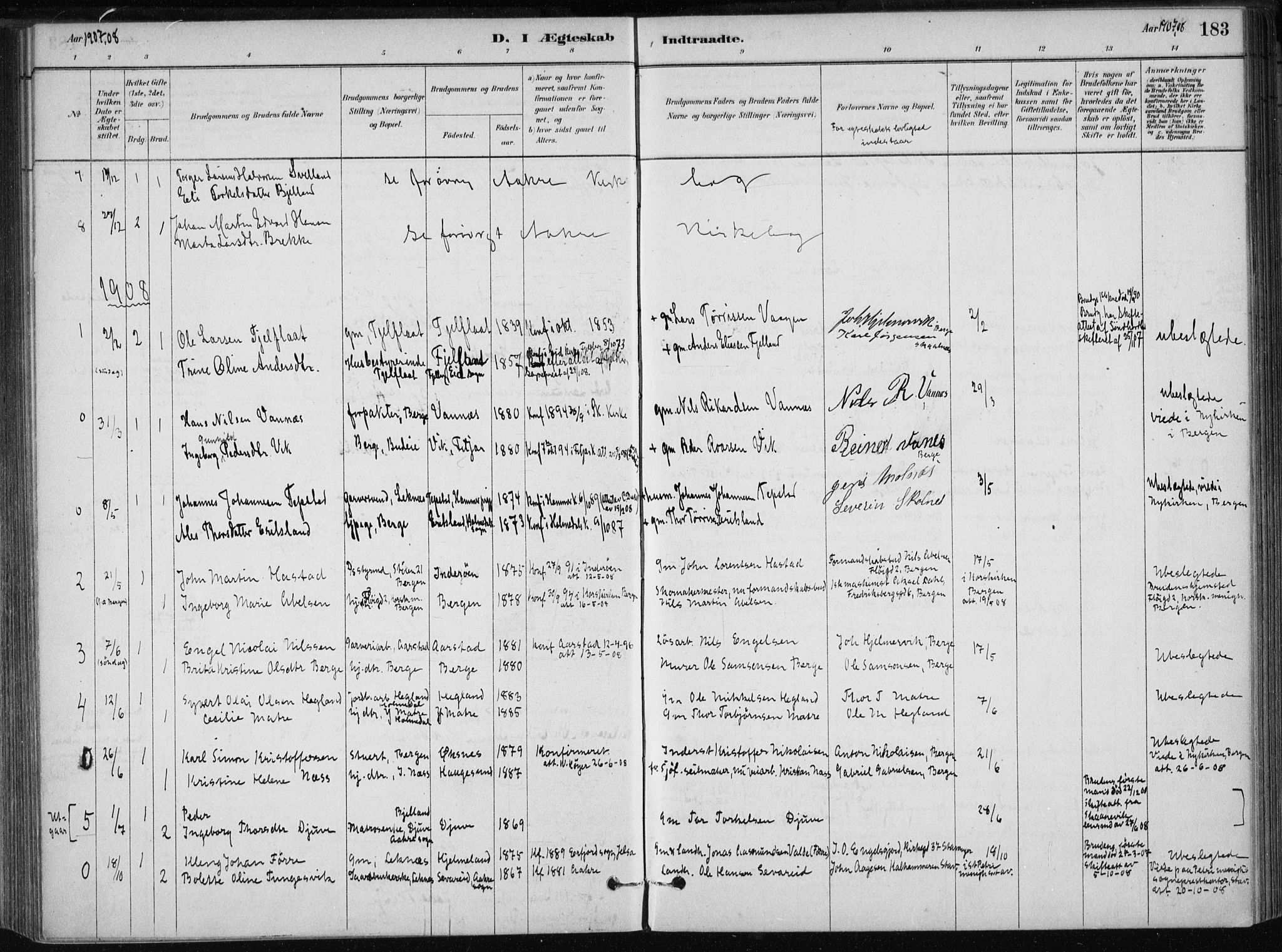 Skånevik sokneprestembete, SAB/A-77801/H/Haa: Parish register (official) no. B 1, 1879-1914, p. 183