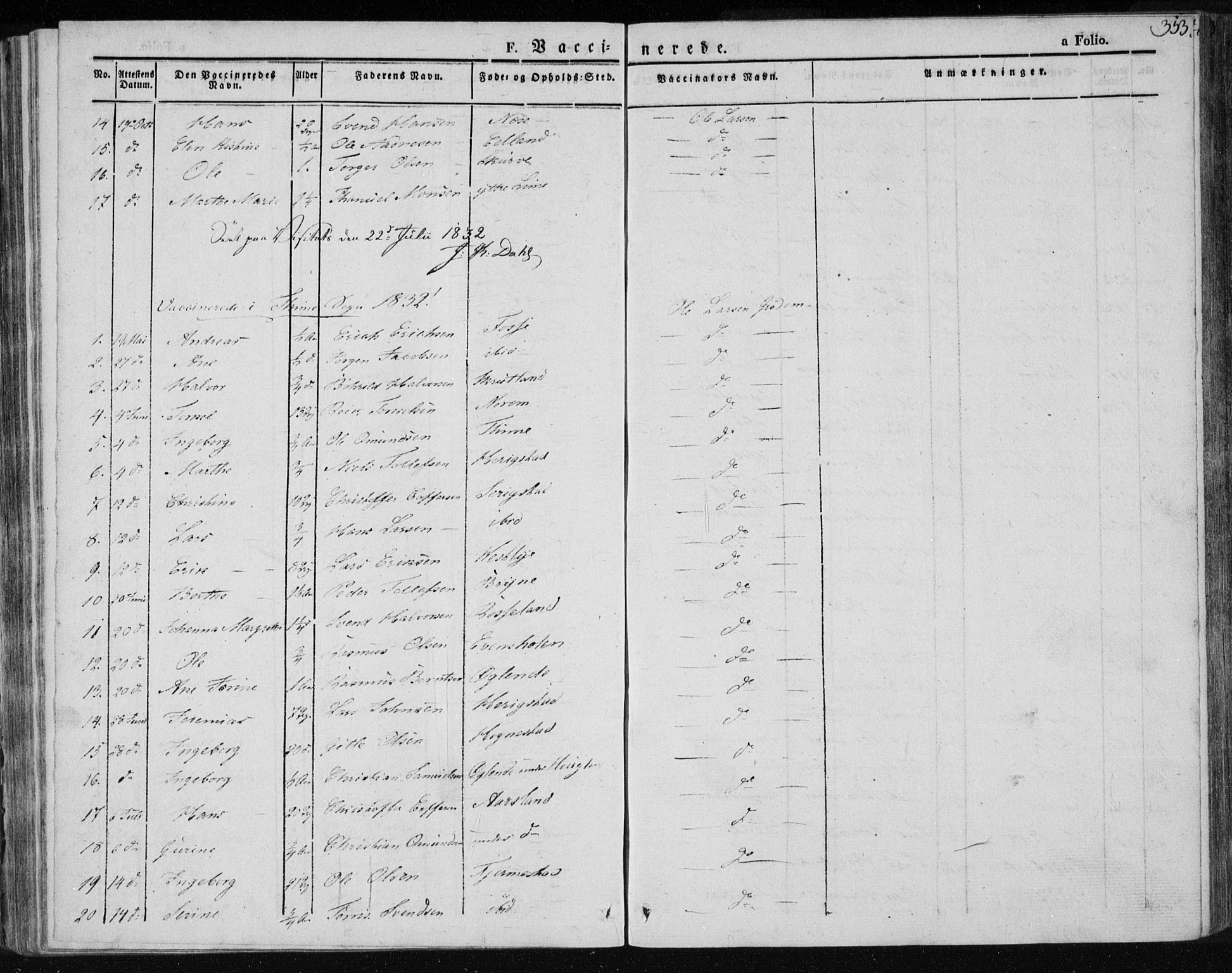 Lye sokneprestkontor, AV/SAST-A-101794/001/30BA/L0004: Parish register (official) no. A 4, 1826-1841, p. 353