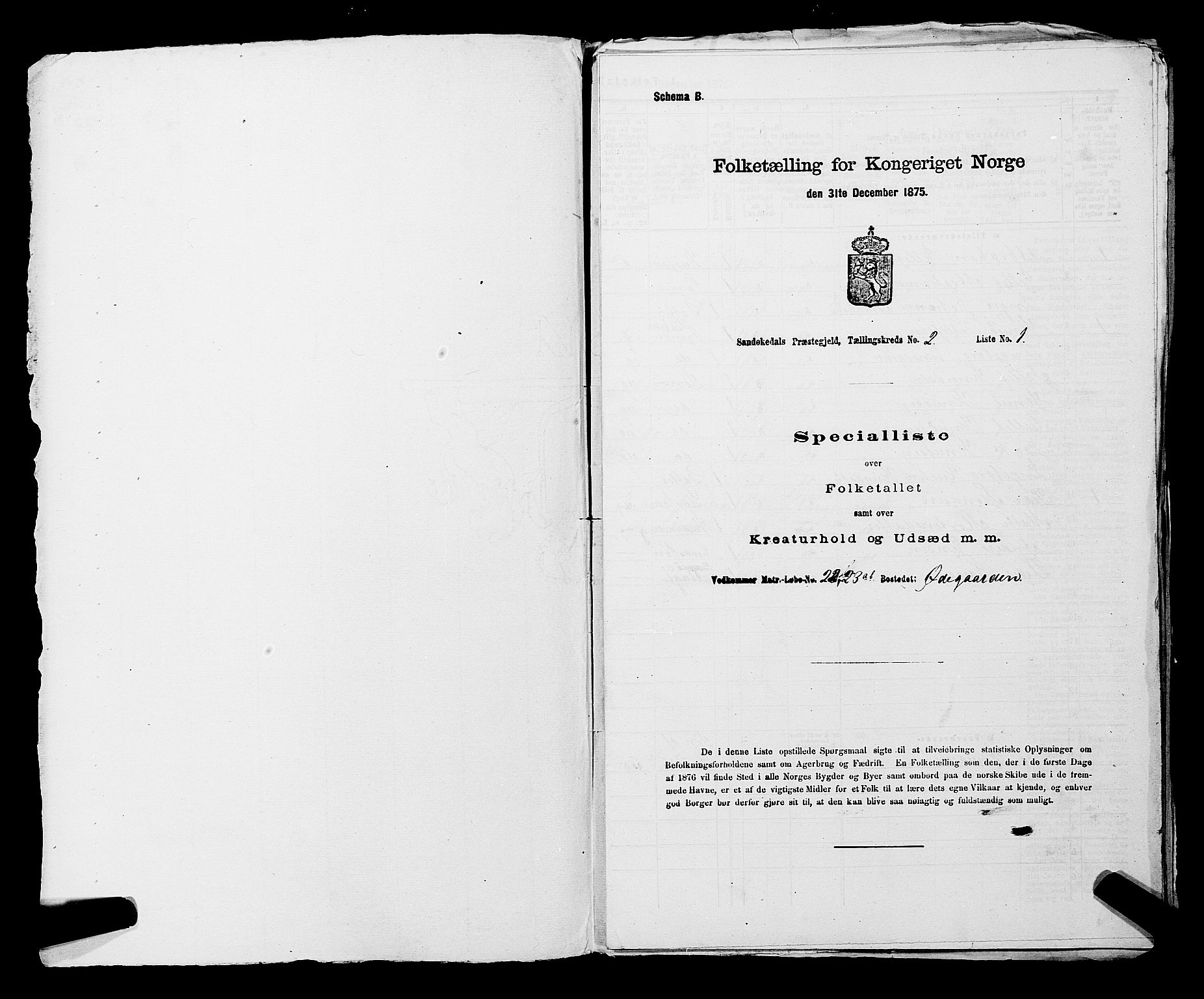 SAKO, 1875 census for 0816P Sannidal, 1875, p. 201