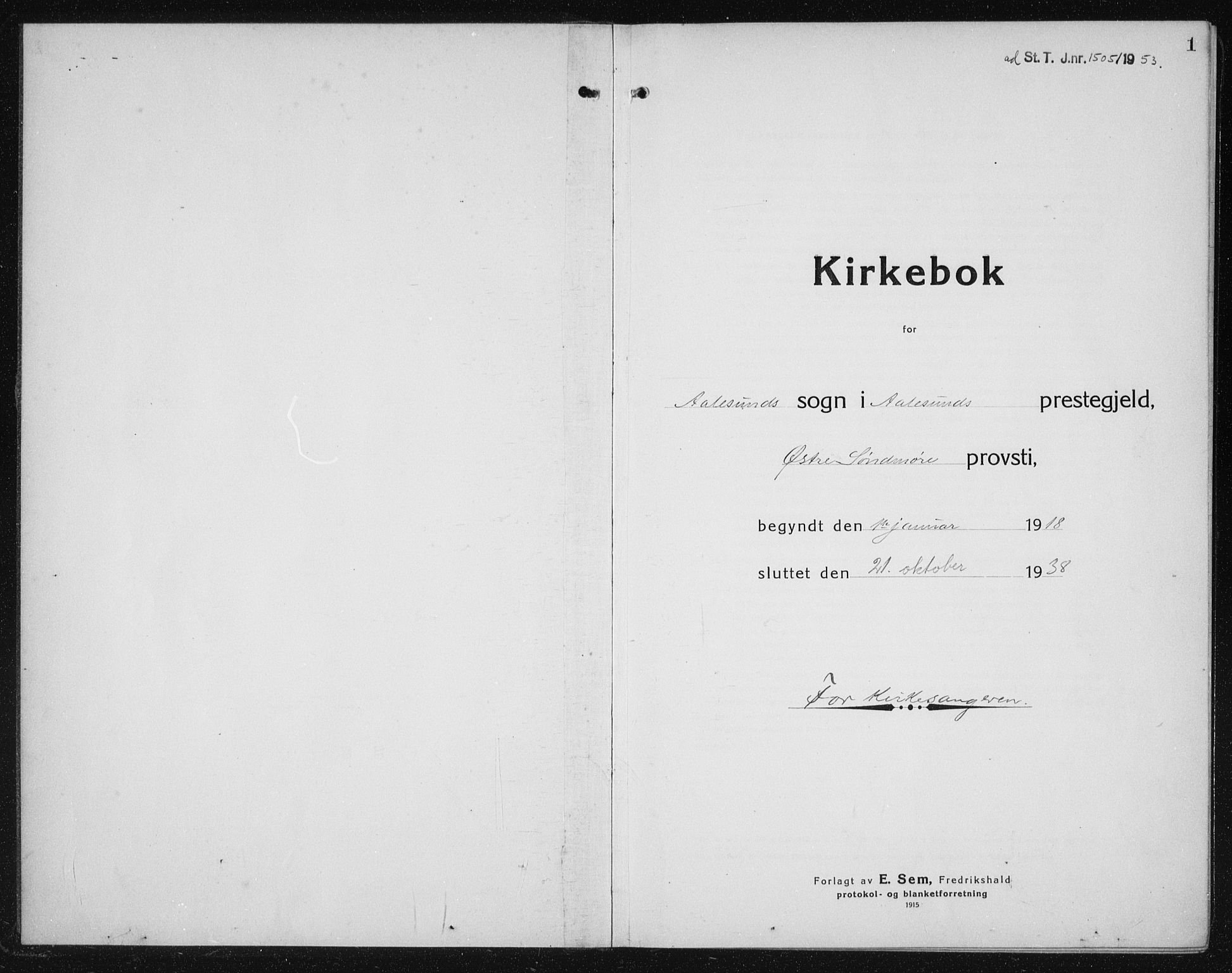 Ministerialprotokoller, klokkerbøker og fødselsregistre - Møre og Romsdal, SAT/A-1454/529/L0474: Parish register (copy) no. 529C11, 1918-1938, p. 1