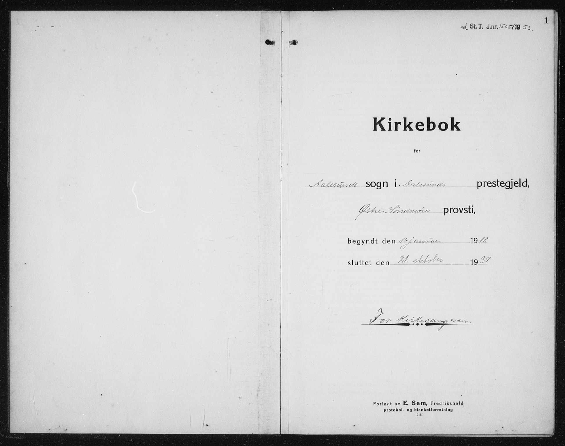 Ministerialprotokoller, klokkerbøker og fødselsregistre - Møre og Romsdal, AV/SAT-A-1454/529/L0474: Parish register (copy) no. 529C11, 1918-1938, p. 1