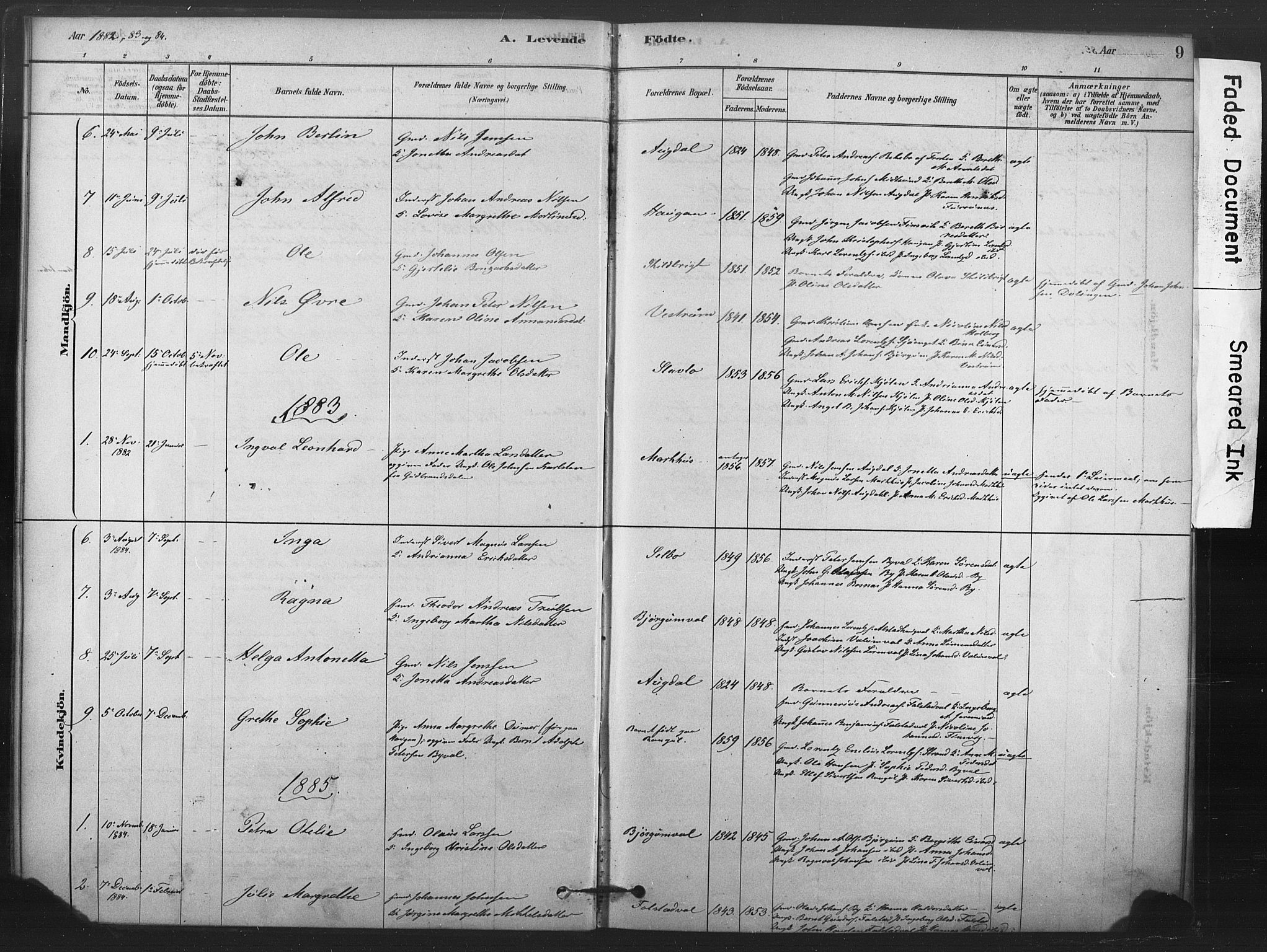 Ministerialprotokoller, klokkerbøker og fødselsregistre - Nord-Trøndelag, SAT/A-1458/719/L0178: Parish register (official) no. 719A01, 1878-1900, p. 9