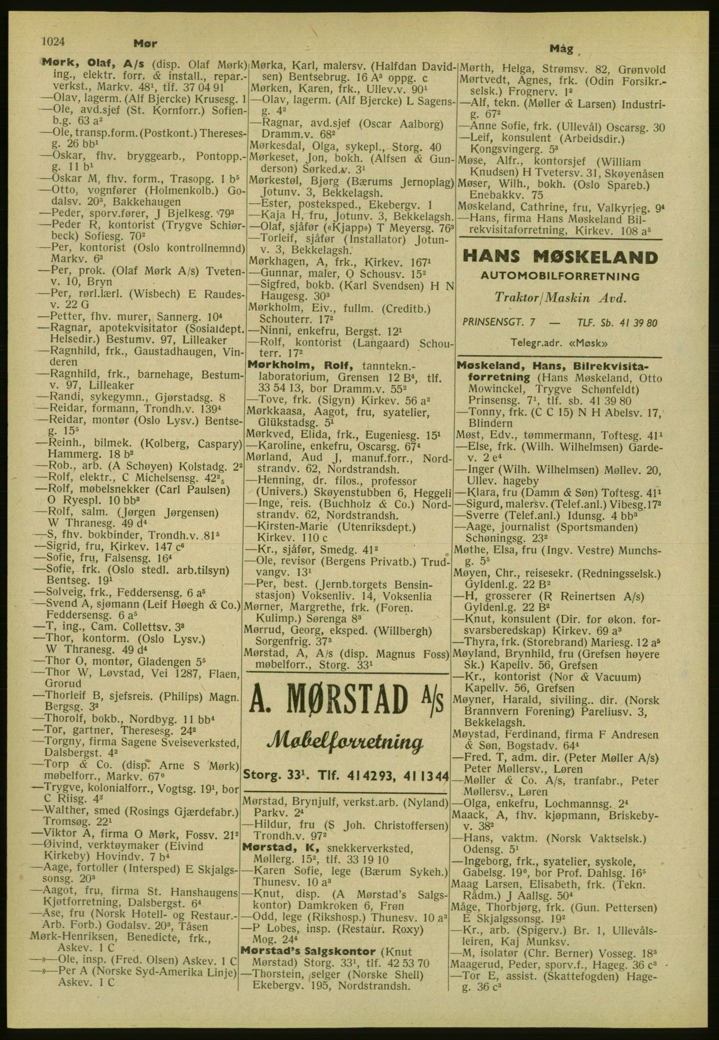 Kristiania/Oslo adressebok, PUBL/-, 1952, p. 1024