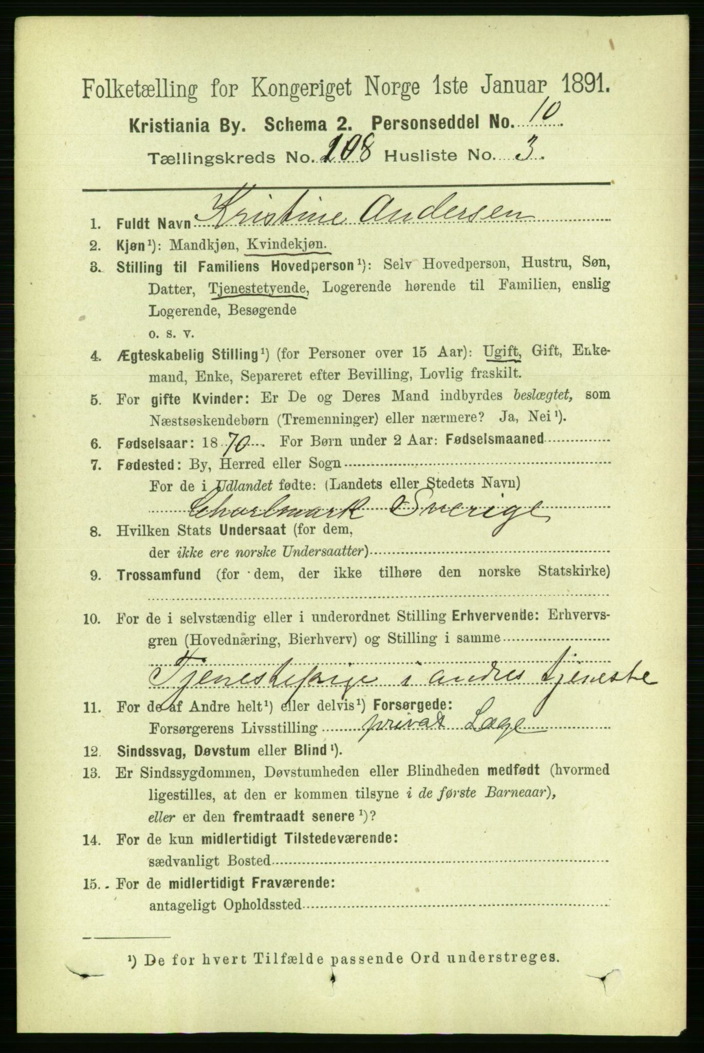 RA, 1891 census for 0301 Kristiania, 1891, p. 55541