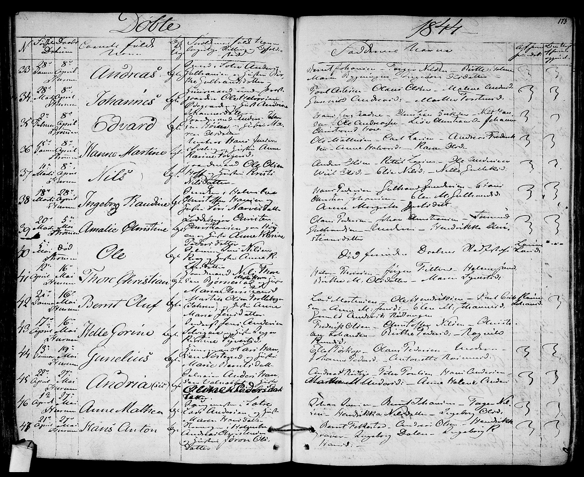 Hurum kirkebøker, AV/SAKO-A-229/F/Fa/L0010: Parish register (official) no. 10, 1827-1846, p. 173