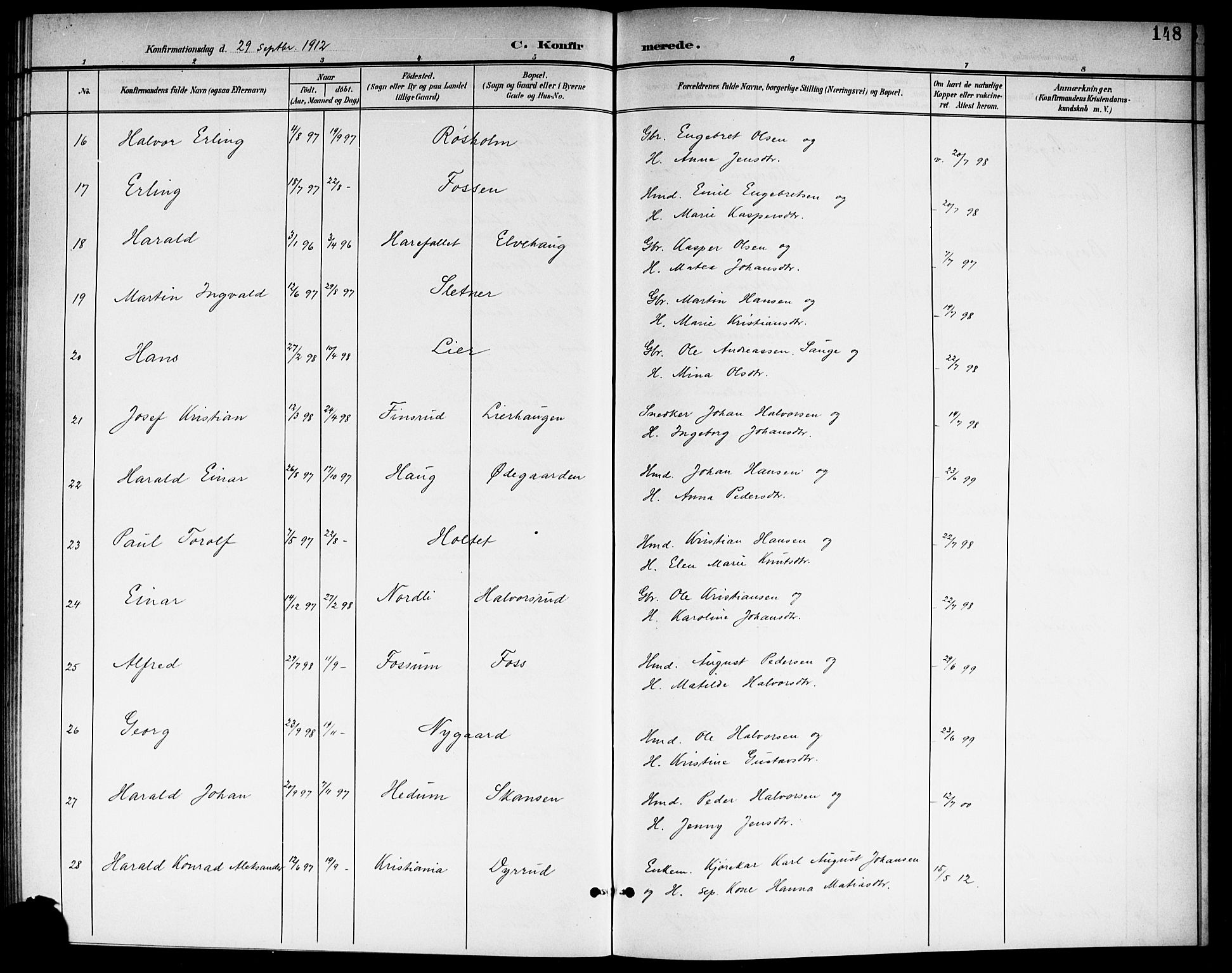 Aurskog prestekontor Kirkebøker, SAO/A-10304a/G/Ga/L0004: Parish register (copy) no. I 4, 1901-1921, p. 148