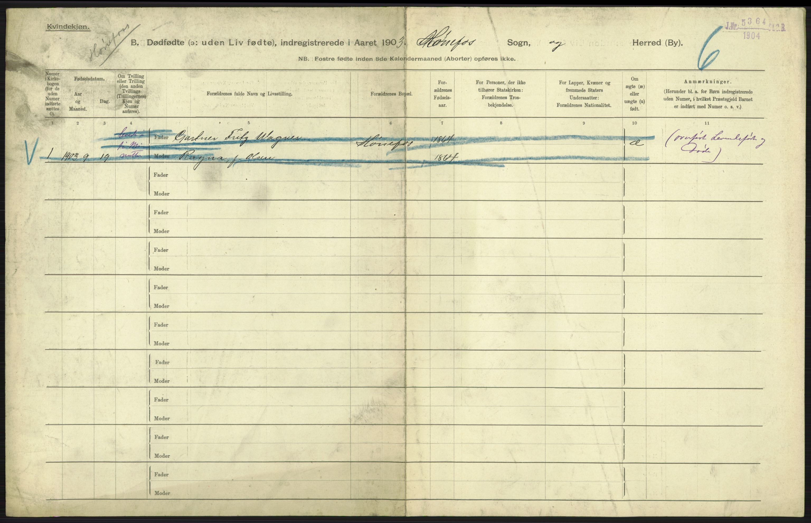 Statistisk sentralbyrå, Sosiodemografiske emner, Befolkning, AV/RA-S-2228/D/Df/Dfa/Dfaa/L0026: Smålenenes - Finnmarkens amt: Dødfødte. Byer., 1903, p. 199