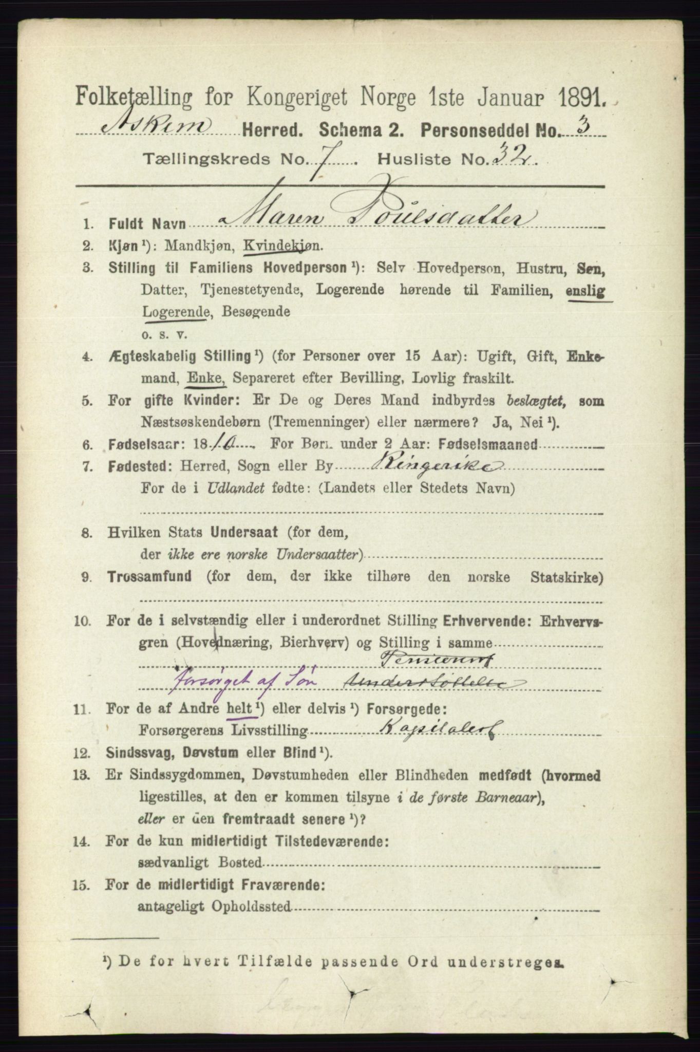 RA, 1891 census for 0124 Askim, 1891, p. 1198