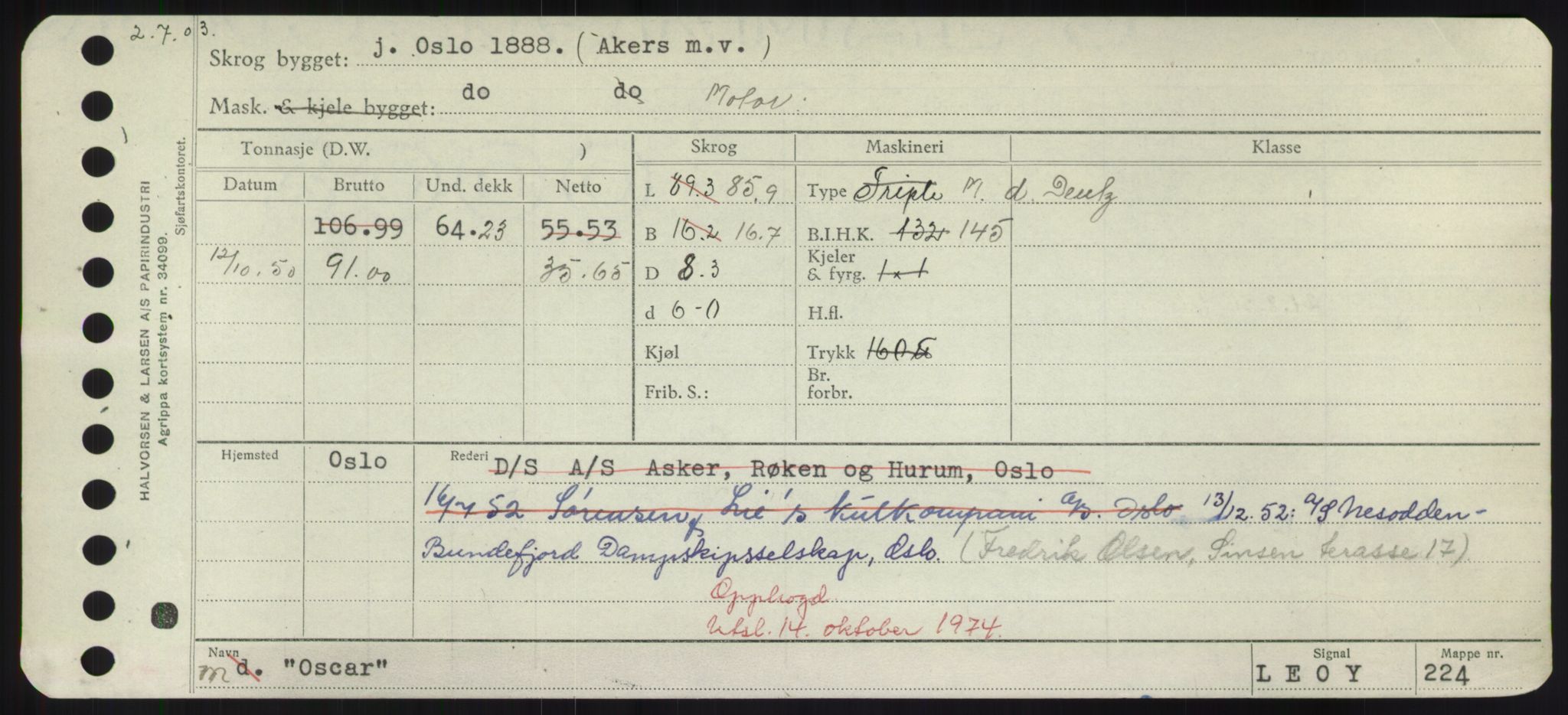 Sjøfartsdirektoratet med forløpere, Skipsmålingen, AV/RA-S-1627/H/Hd/L0028: Fartøy, O, p. 387