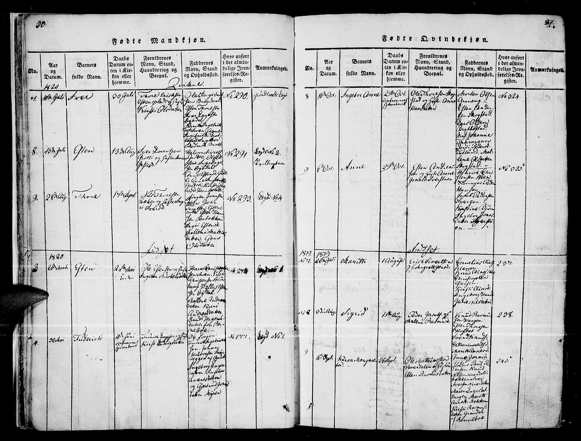 Kvikne prestekontor, AV/SAH-PREST-064/H/Ha/Haa/L0004: Parish register (official) no. 4, 1815-1840, p. 30-31