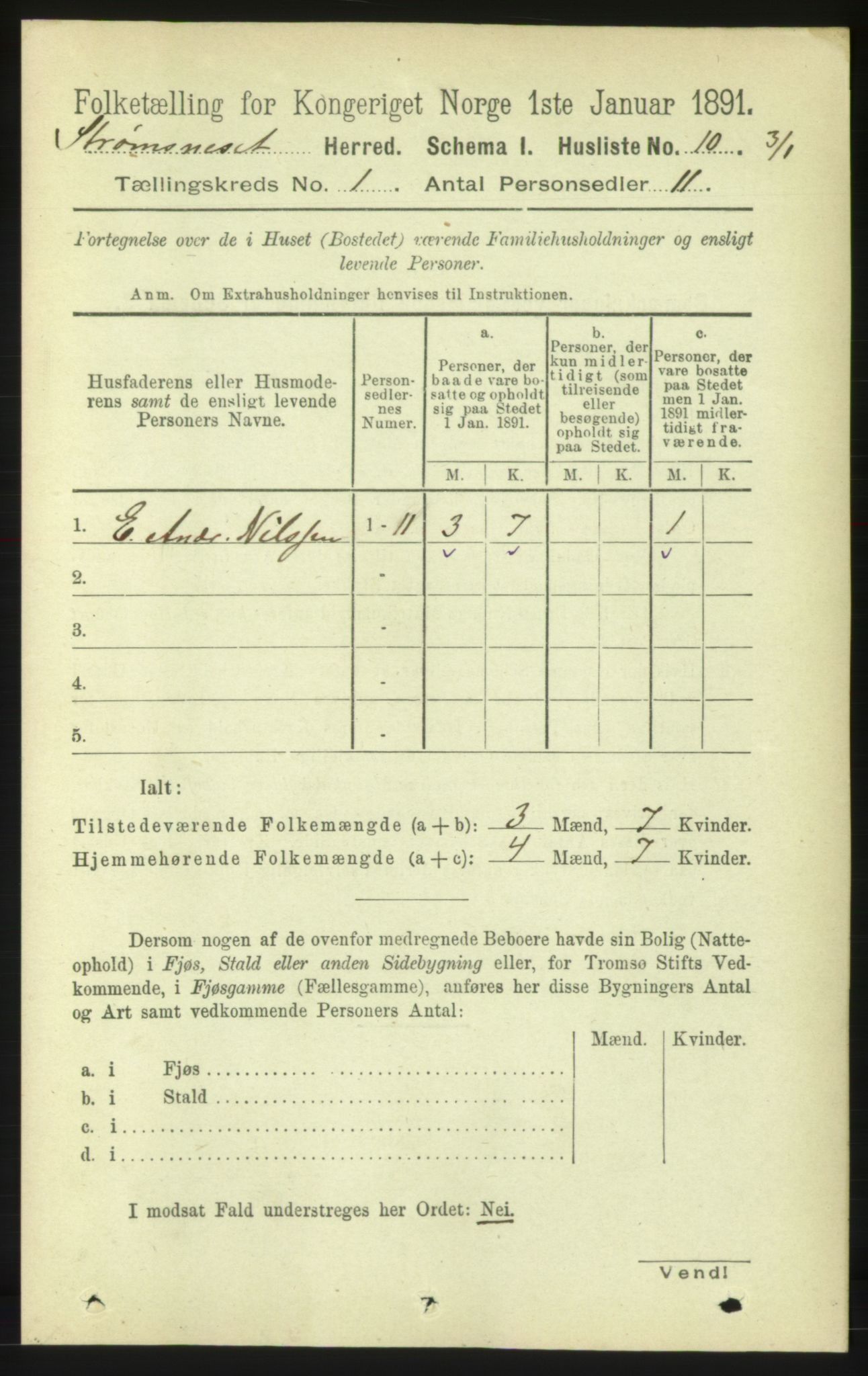 RA, 1891 census for 1559 Straumsnes, 1891, p. 31